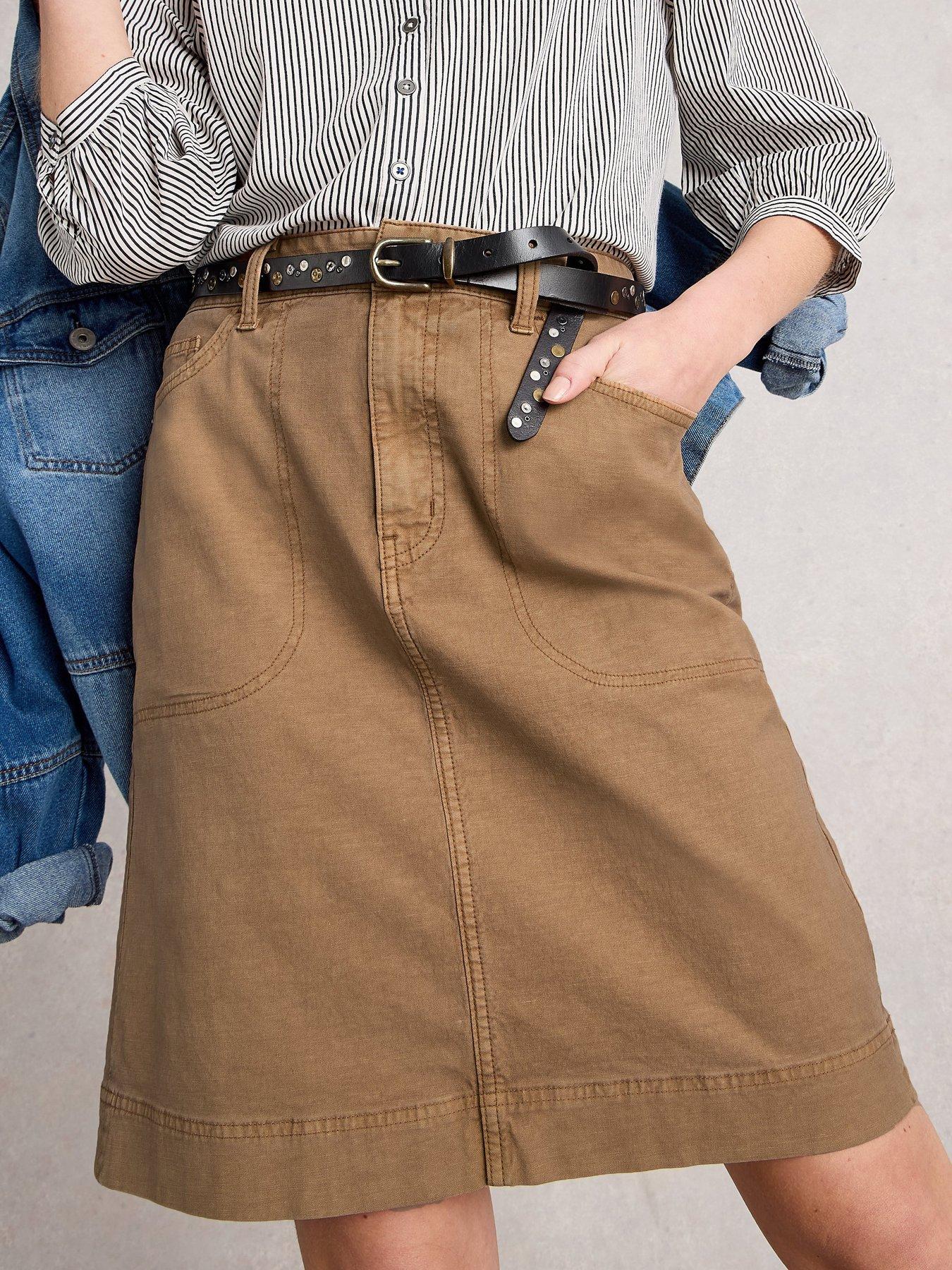 undefined Melody Chino Skirt - Beige