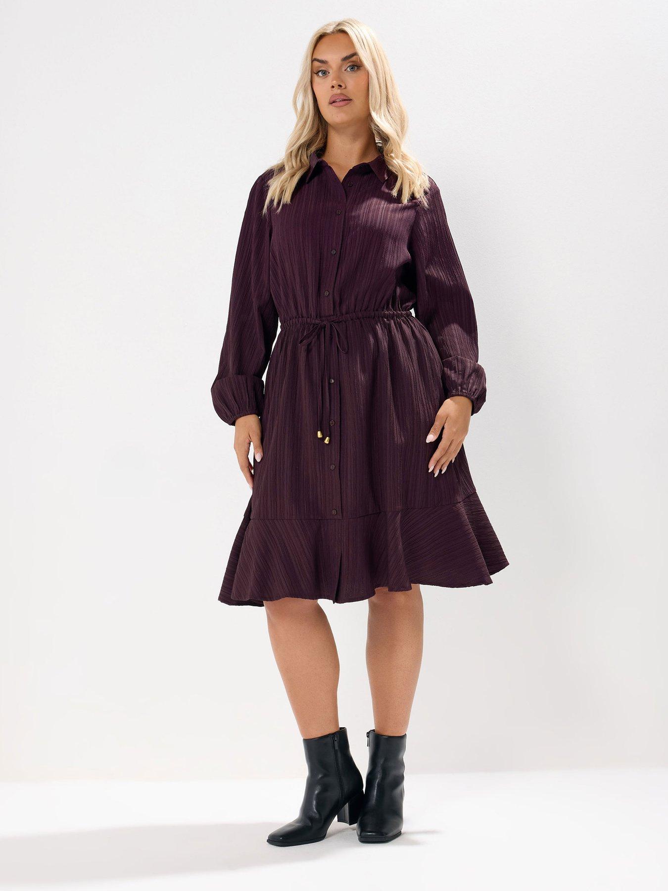 undefined Curve Stripe Dobby Shirt Dress