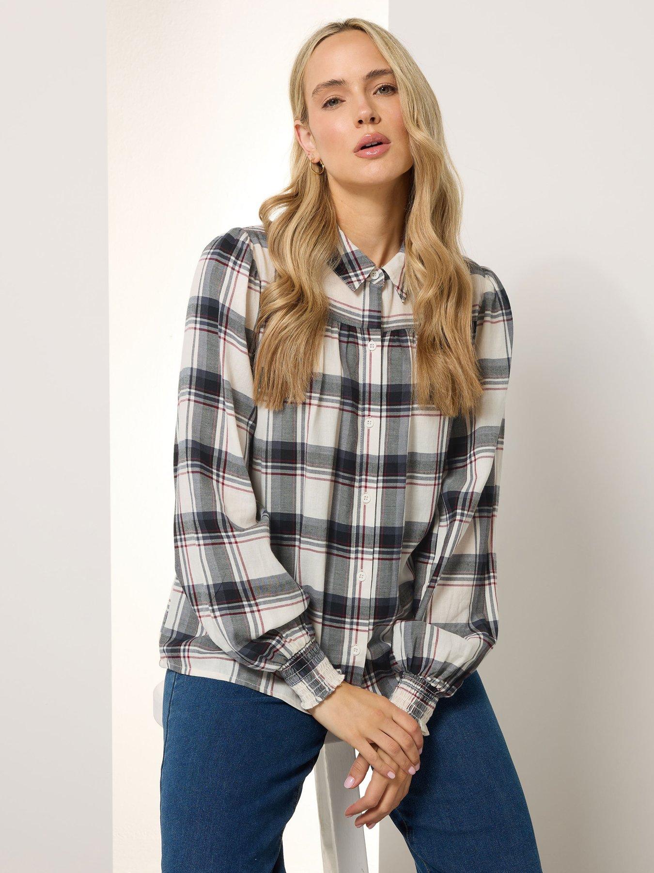 Long Tall Sally Yoke Button Shirt - Ivory