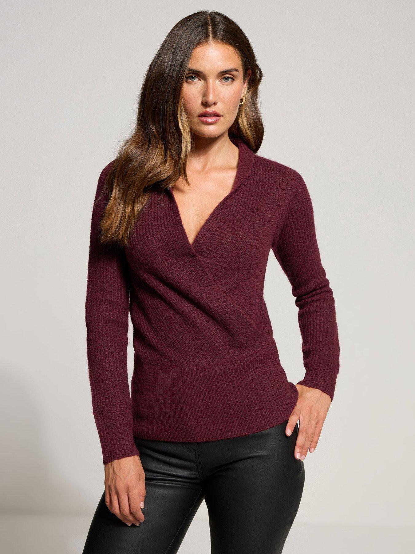 undefined Knit Wrap Jumper - Red