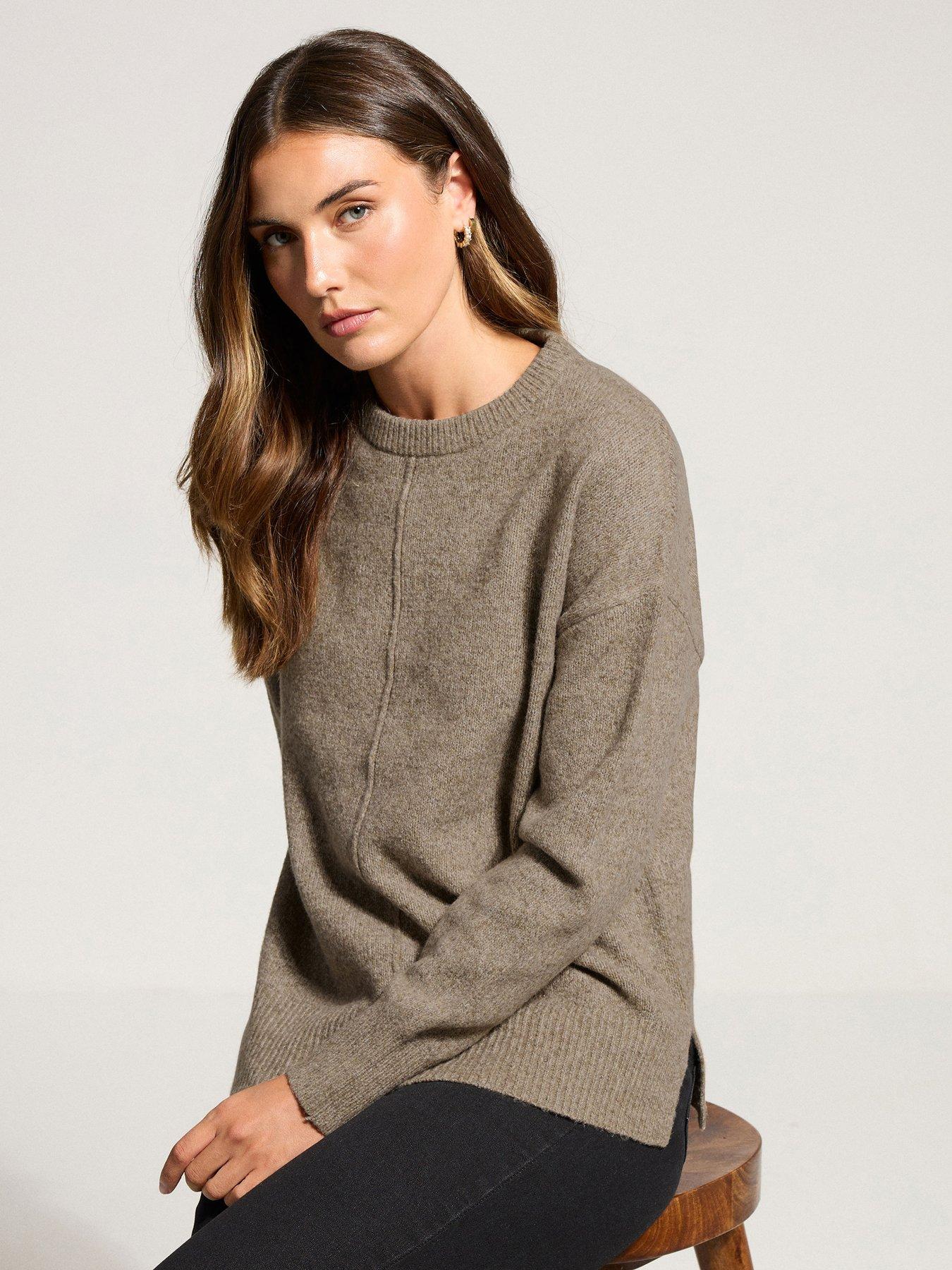 undefined Seam Front Jumper - Brown