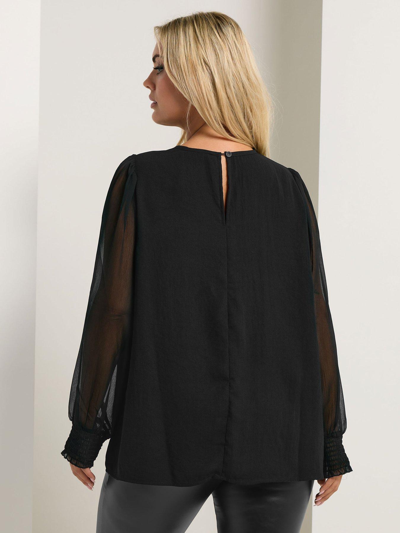 Image 2 of 4 of Yours Curve Bow Blouse - Black