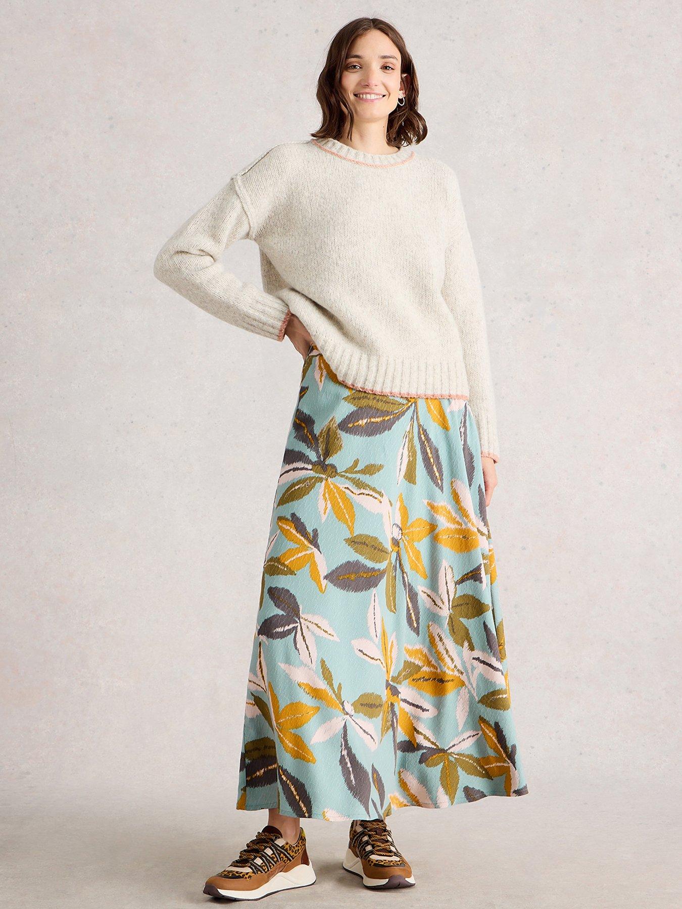 White Stuff Hope Bias Cut Maxi Skirt - Blue