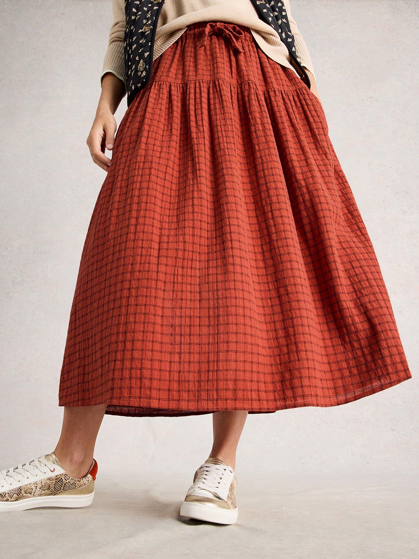 White Stuff Seema Midi Skirt - Orange