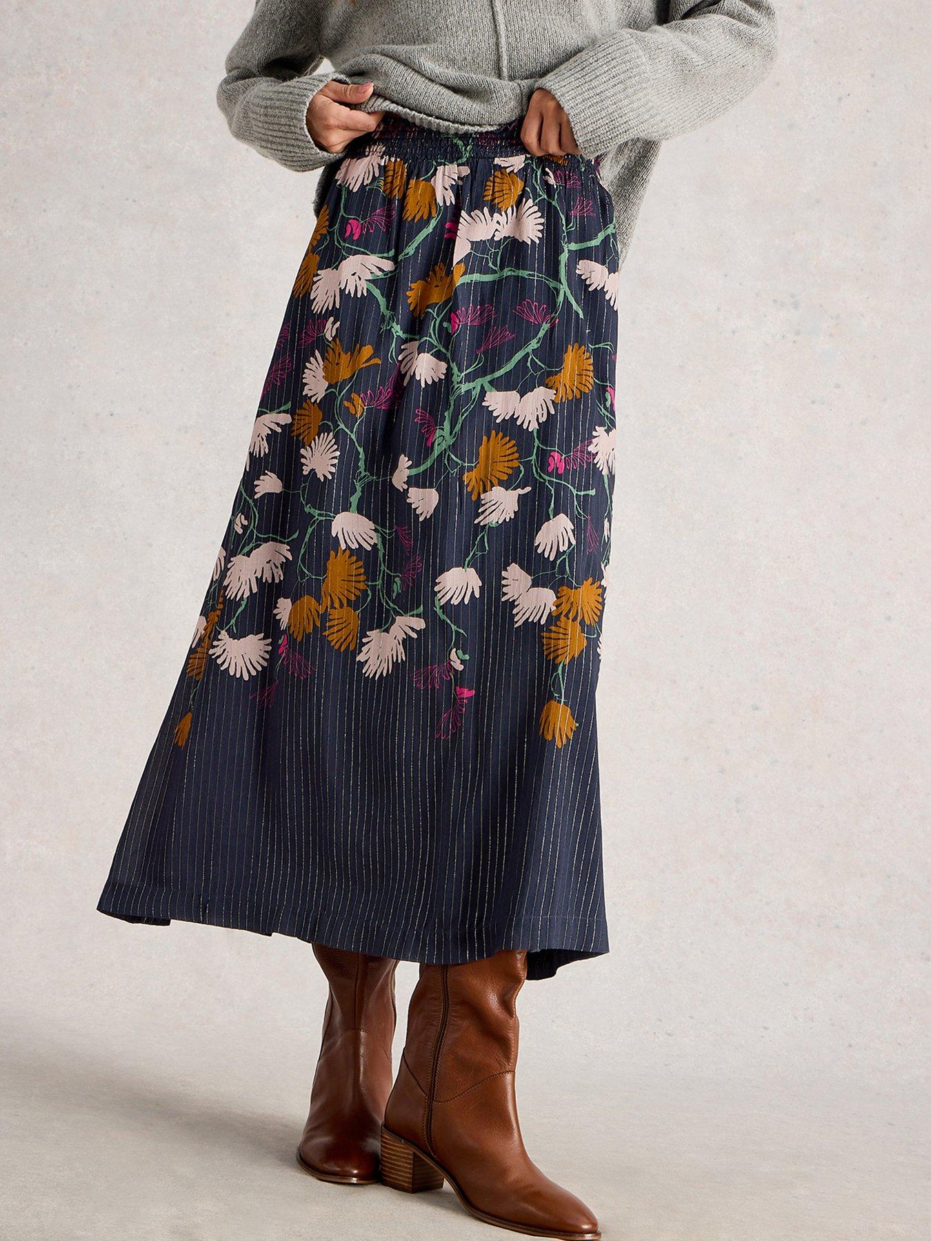 undefined Yuki Metallic Midi Skirt - Blue