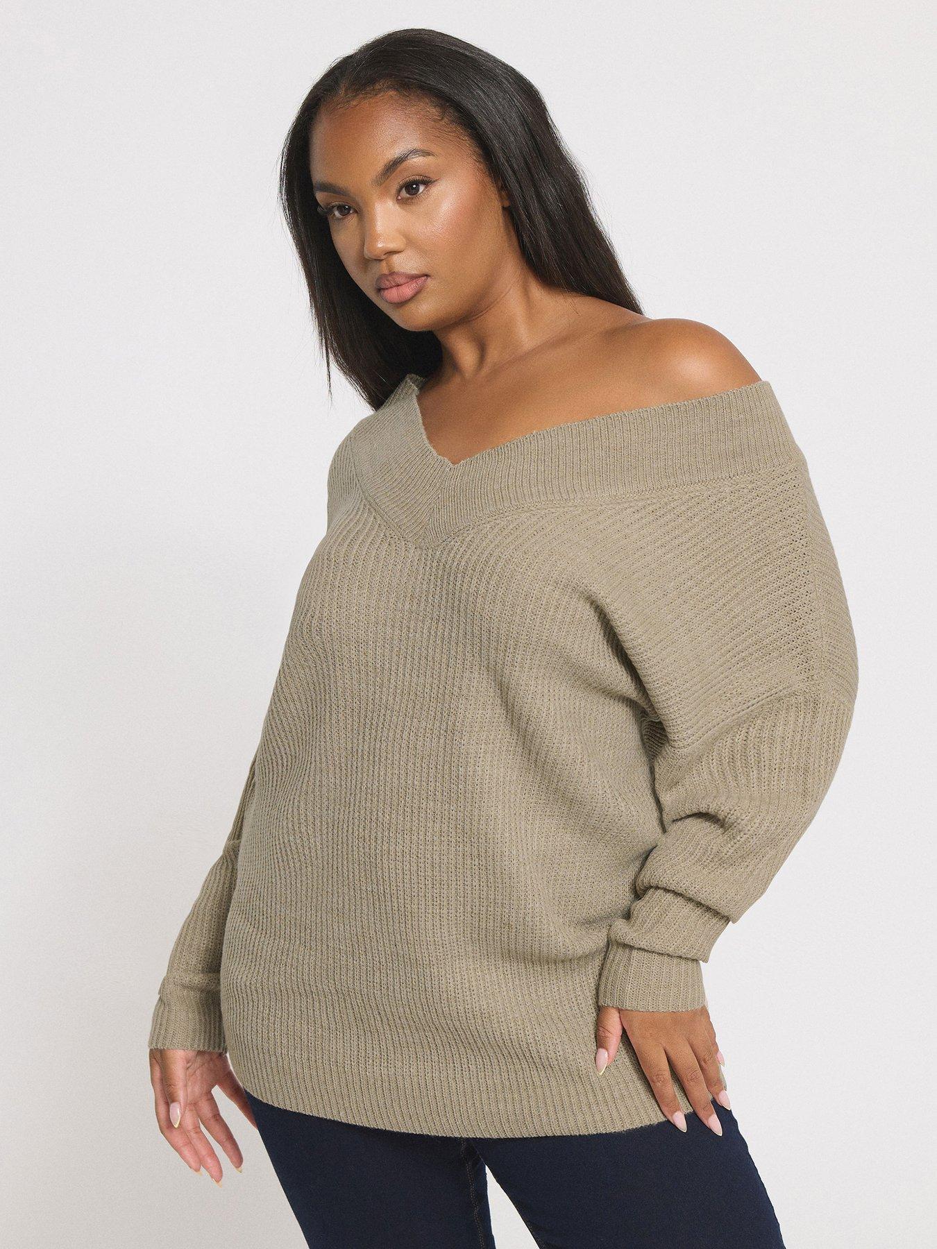 undefined Curve Double V Jumper - Natural