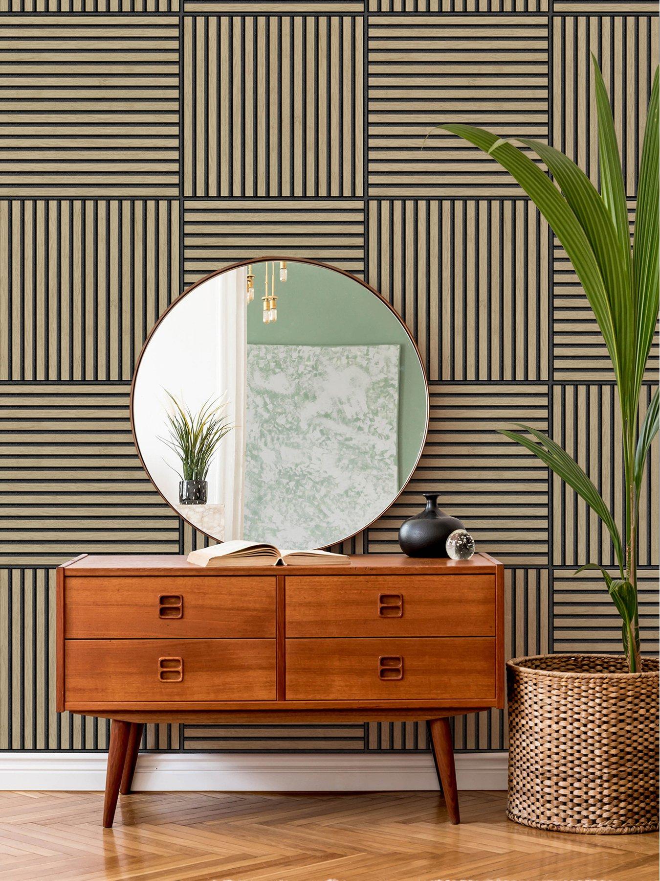 Image 2 of 7 of Wallpops Acoustic Slat Wood Tile Natural 60x60cm Wall Panel
