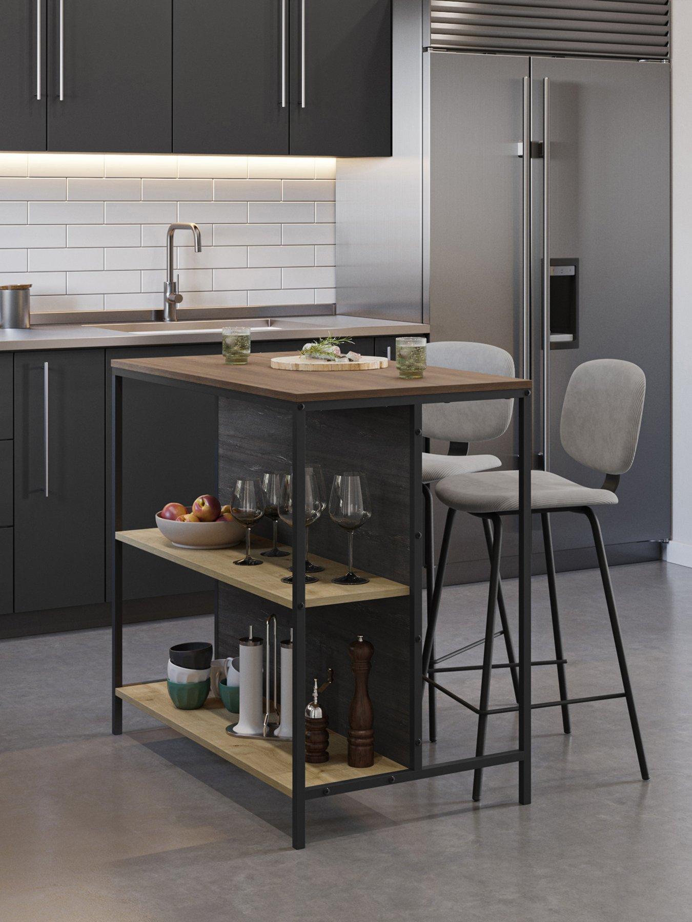 Decortie Detroit Bar Table - Dark Oak