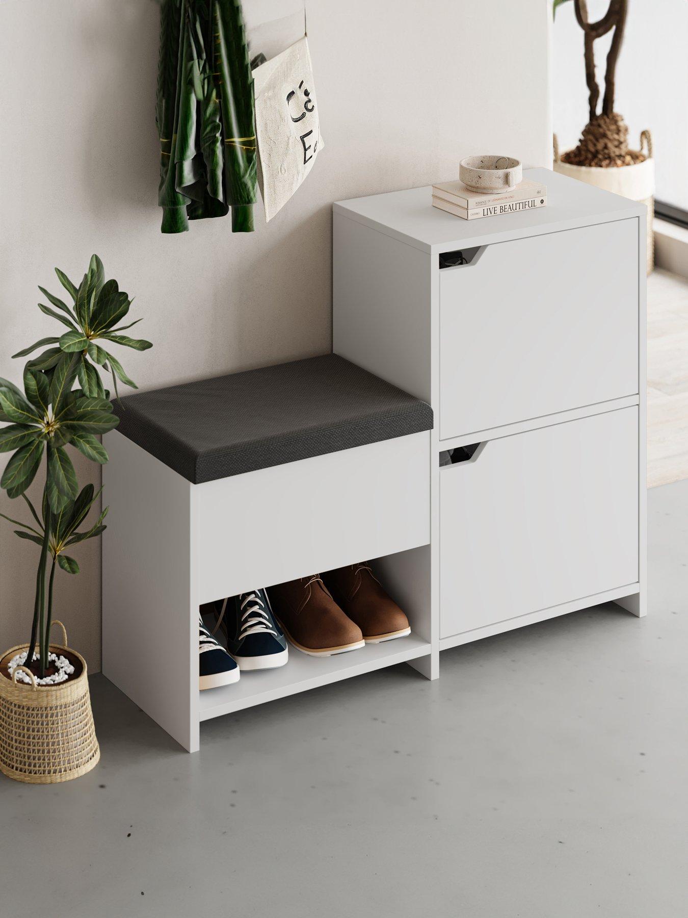 undefined Haven Shoe Bench - White