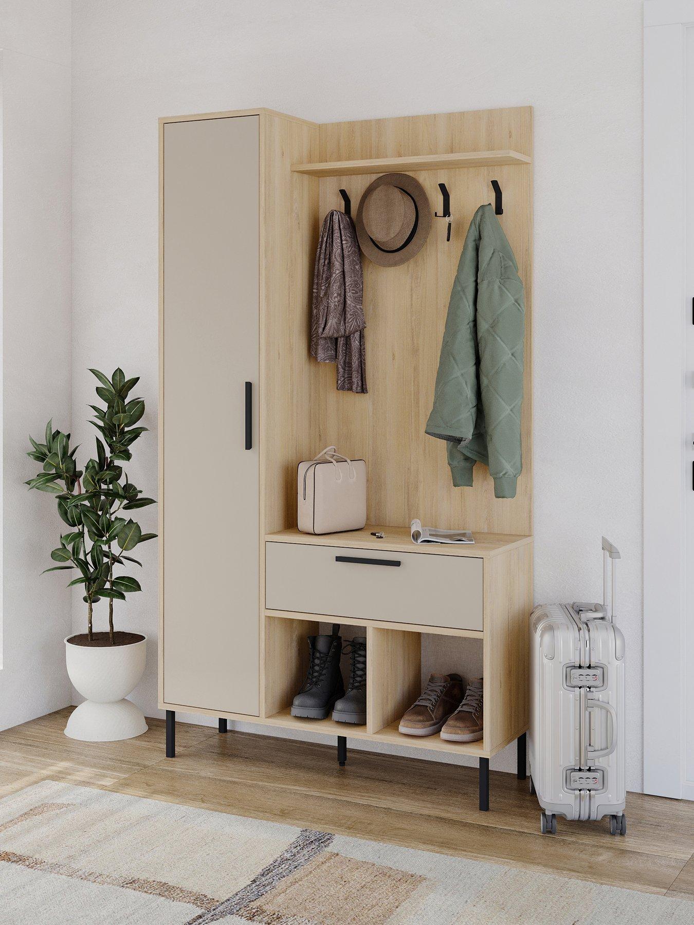 Decortie Acton Hallway Stand - Oak/sandstone