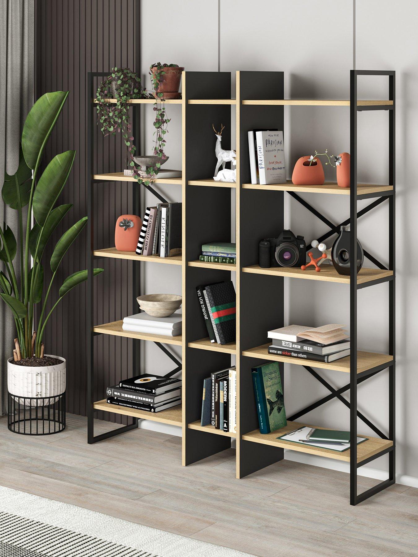 Decortie Detroit Bookcase - Oak/black