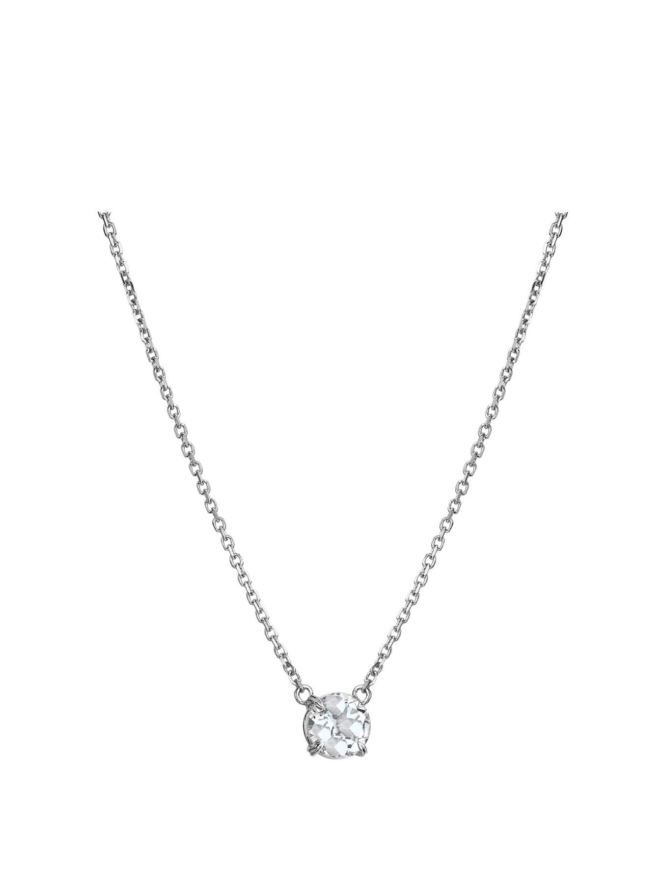 Hot Diamonds White Topaz Solitaire Necklace - Multi