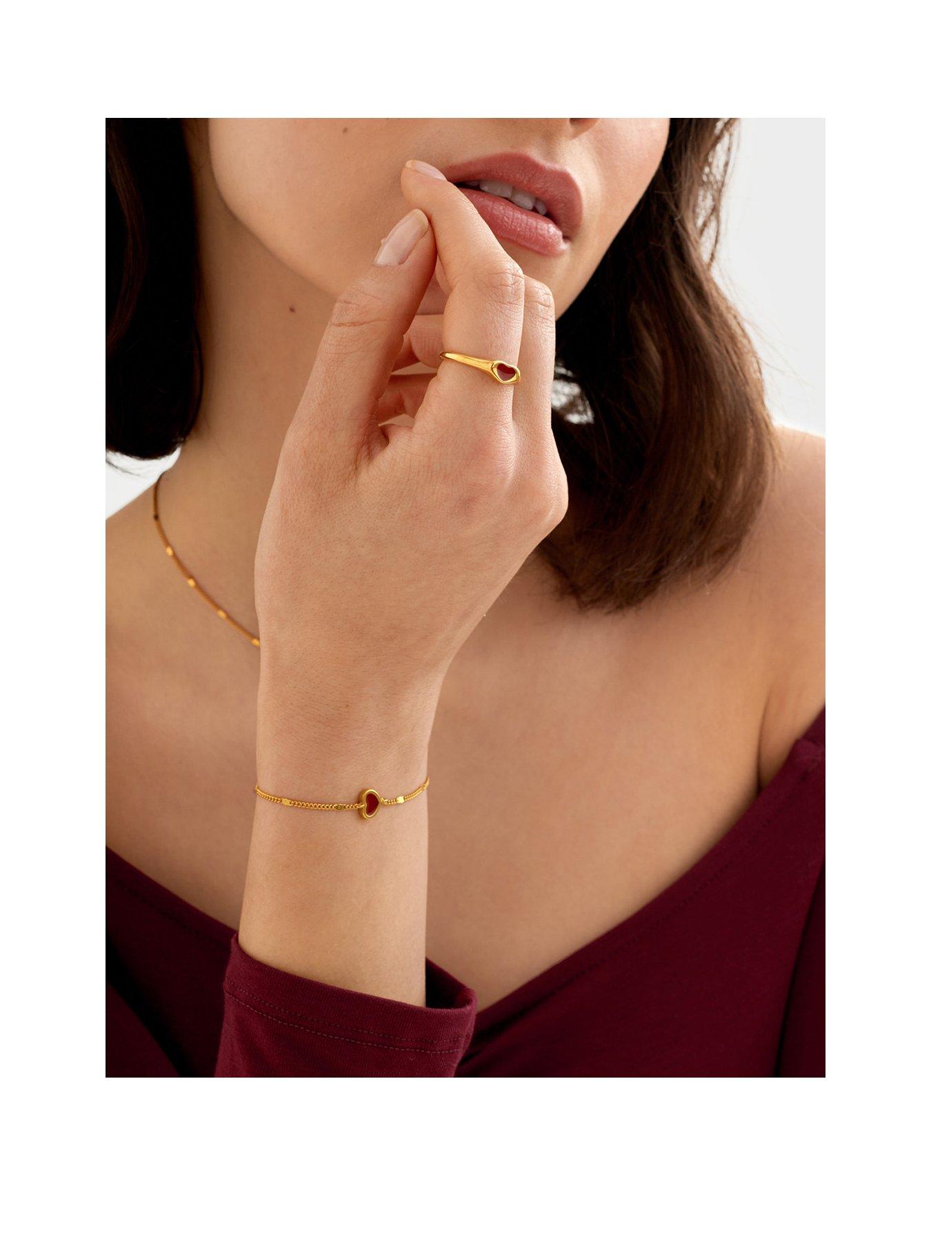 Katie Loxton ROUGE HEART RING , Gold Coated , Extra Large