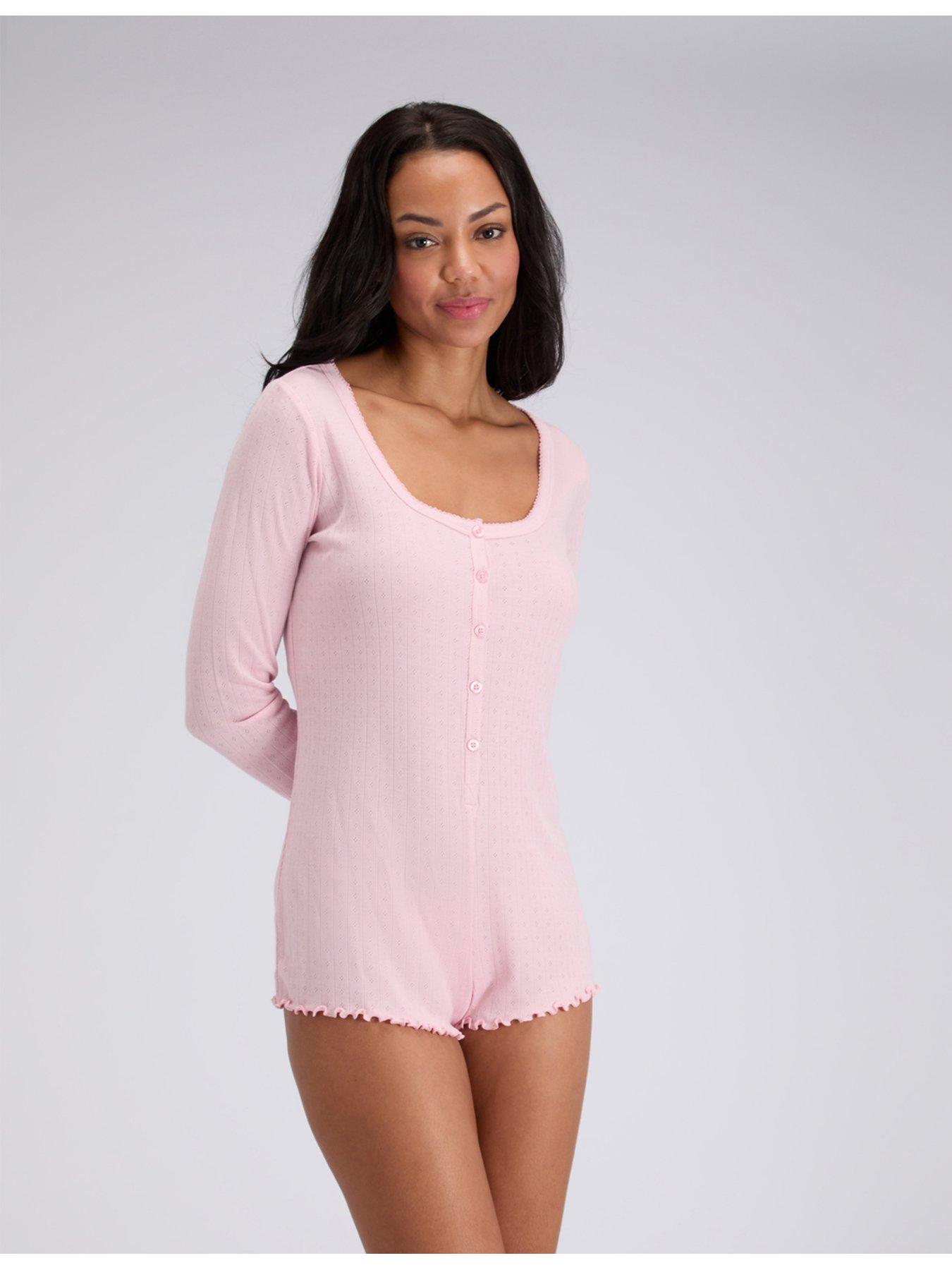 Boux Avenue: Pointelle Playsuit - Dusky Pink