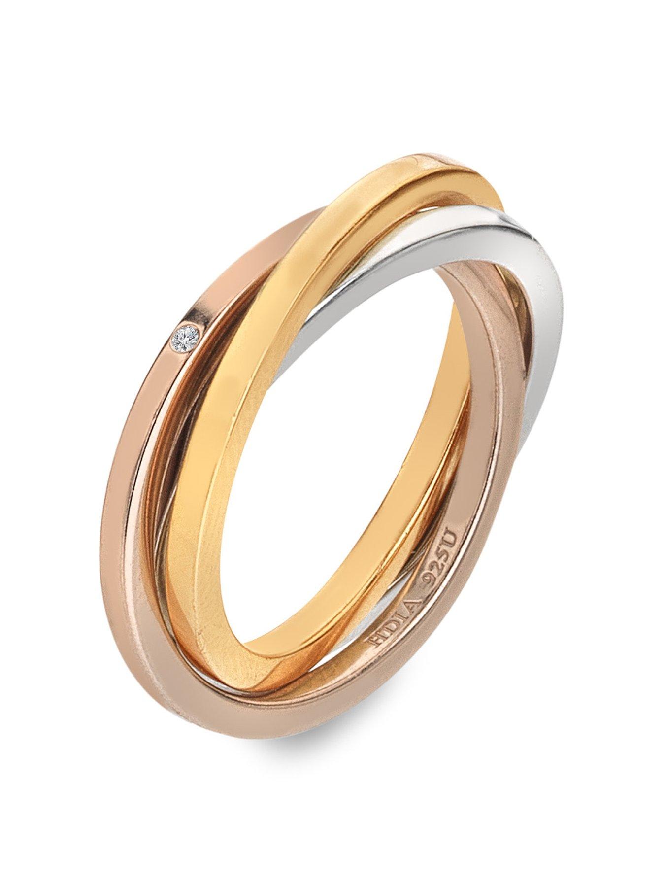 Hot Diamonds Trio Ring - Tri-Colour - Multi