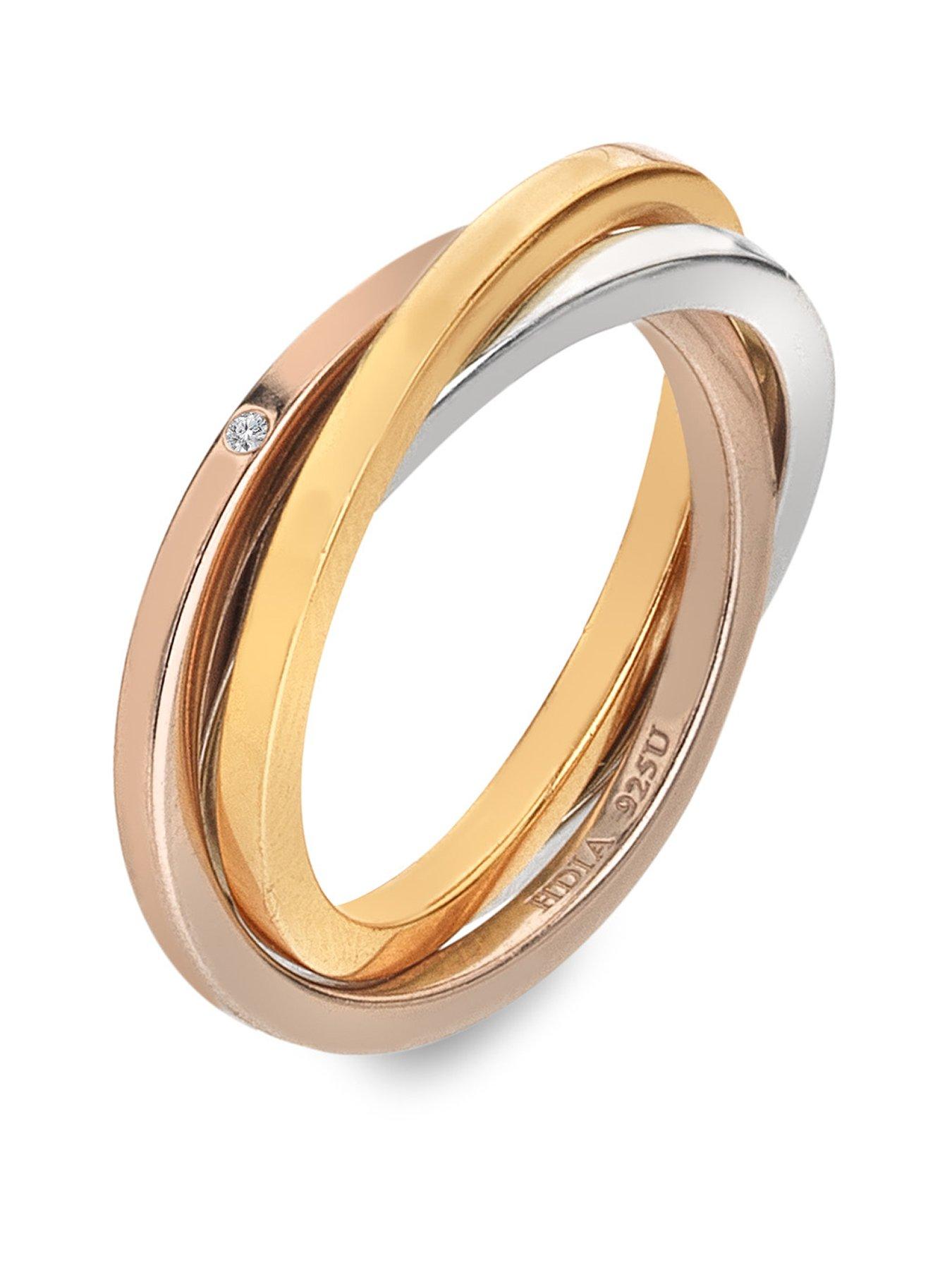 Hot Diamonds Trio Ring - Tri-Colour - Multi