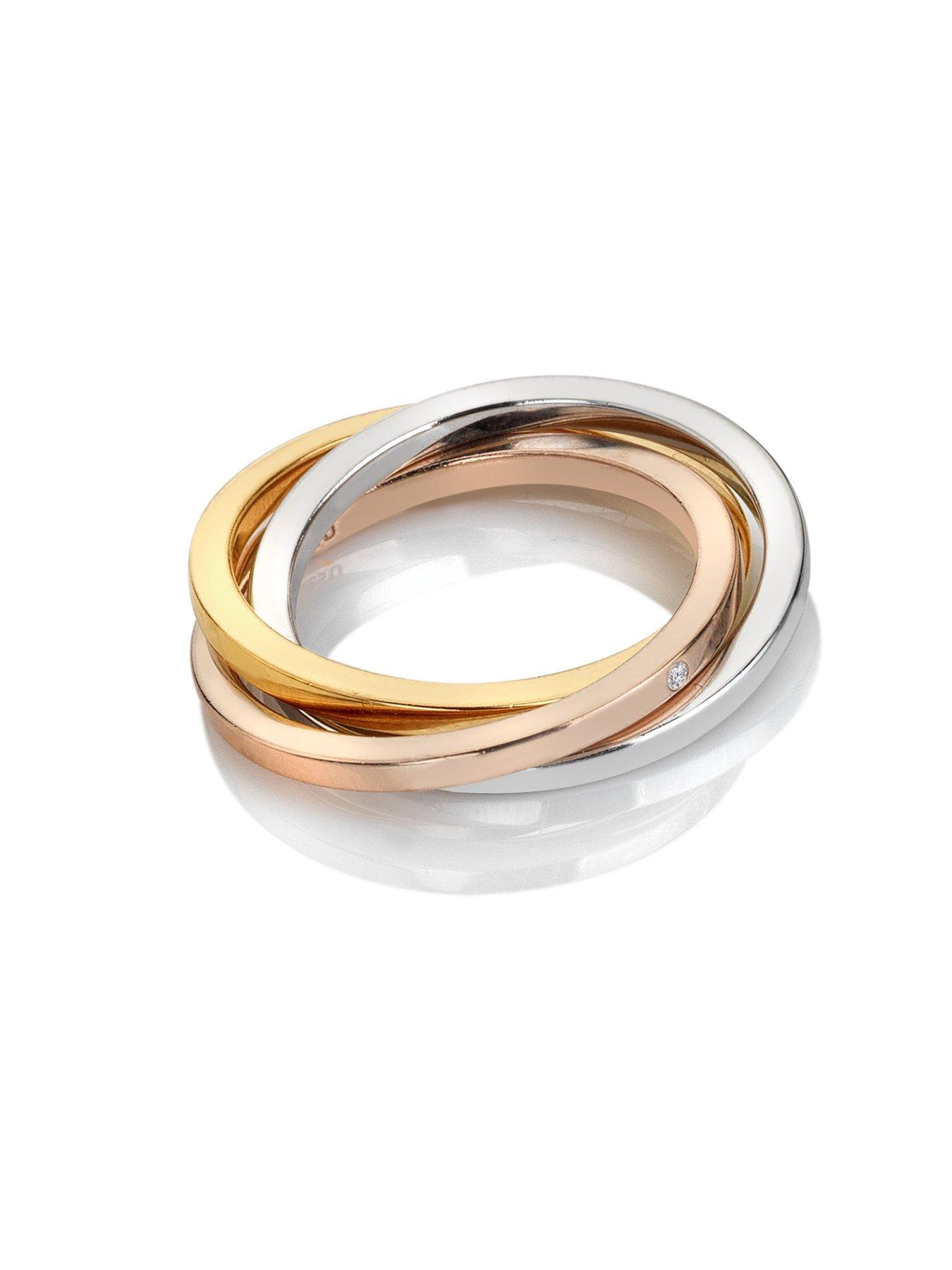 Hot Diamonds Trio Ring - Tri-Colour - Multi | Very