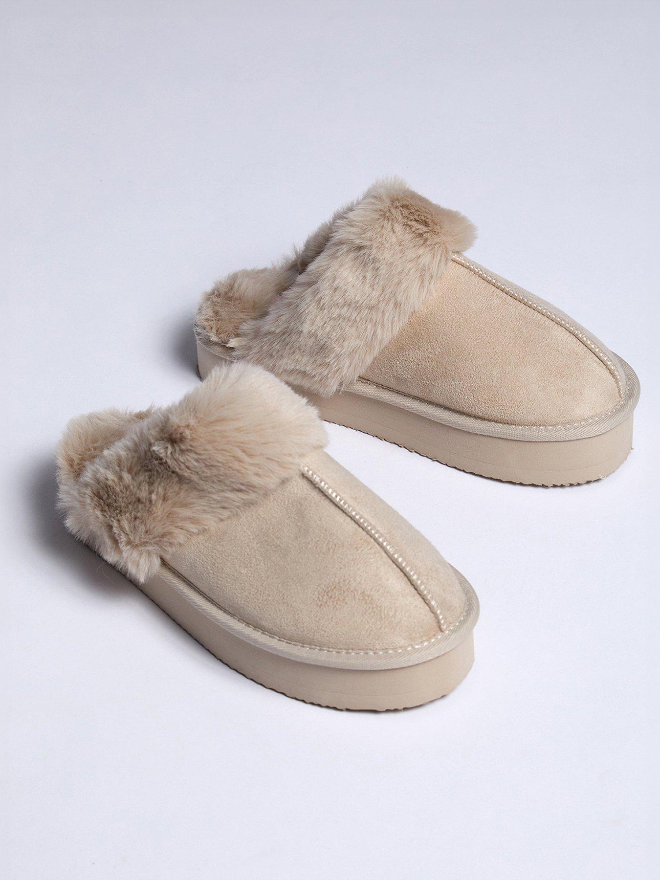 undefined Platform Suedette Mule - Taupe