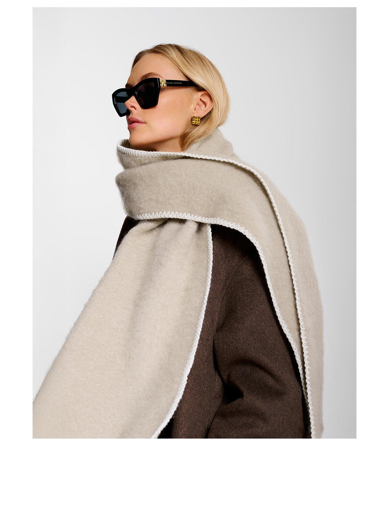 Katie Loxton Whipstitch Scarf  -  Taupe