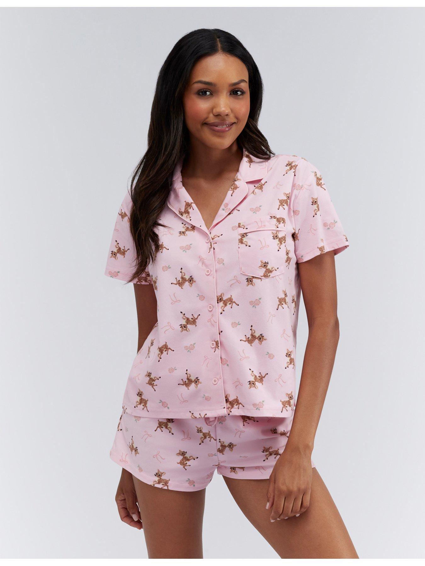 Boux Avenue Deer Print Shortie In A Bag - Pink