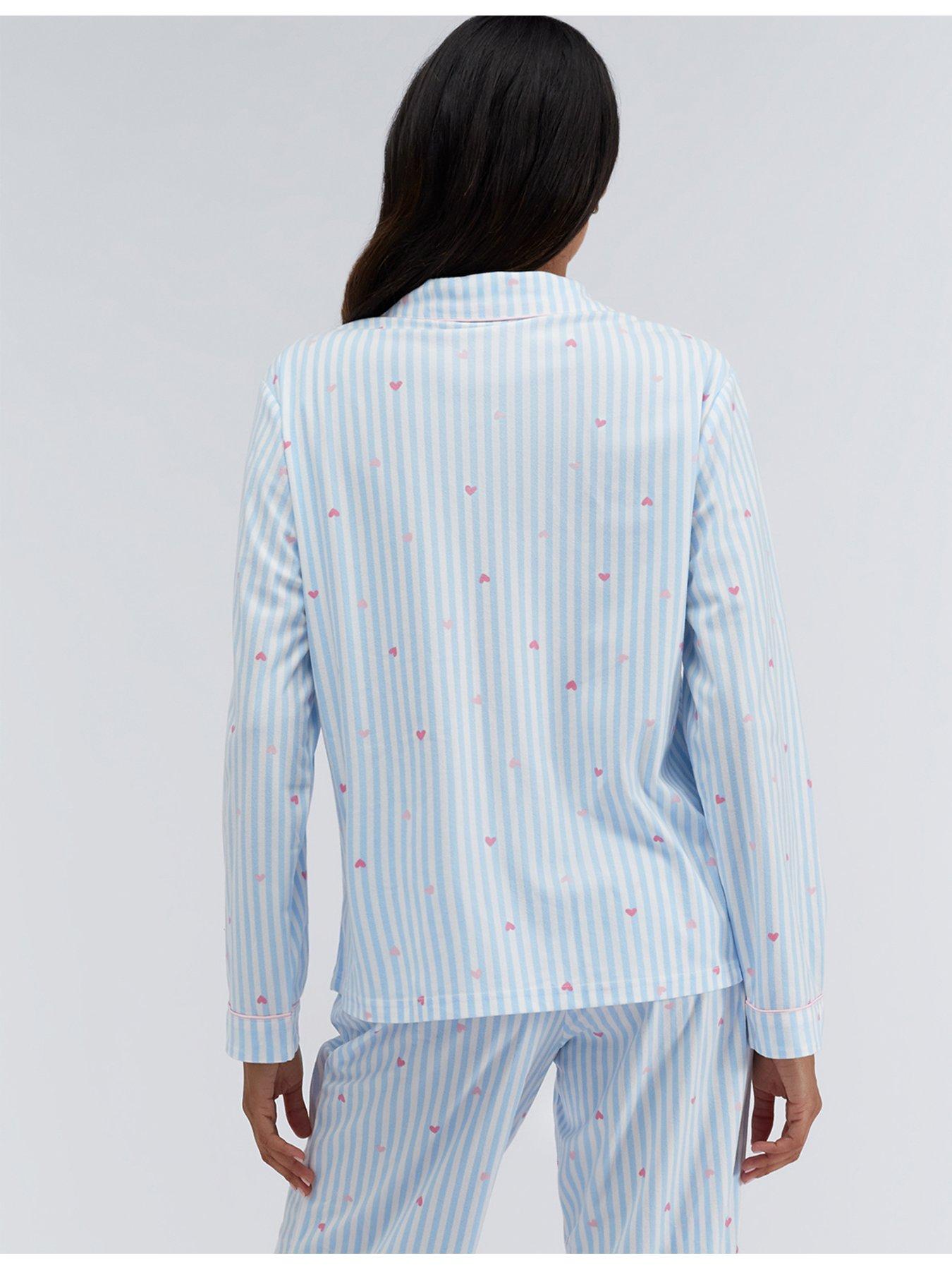 Image 2 of 6 of Boux Avenue Stripe Heart Pj In A Bag - Blue
