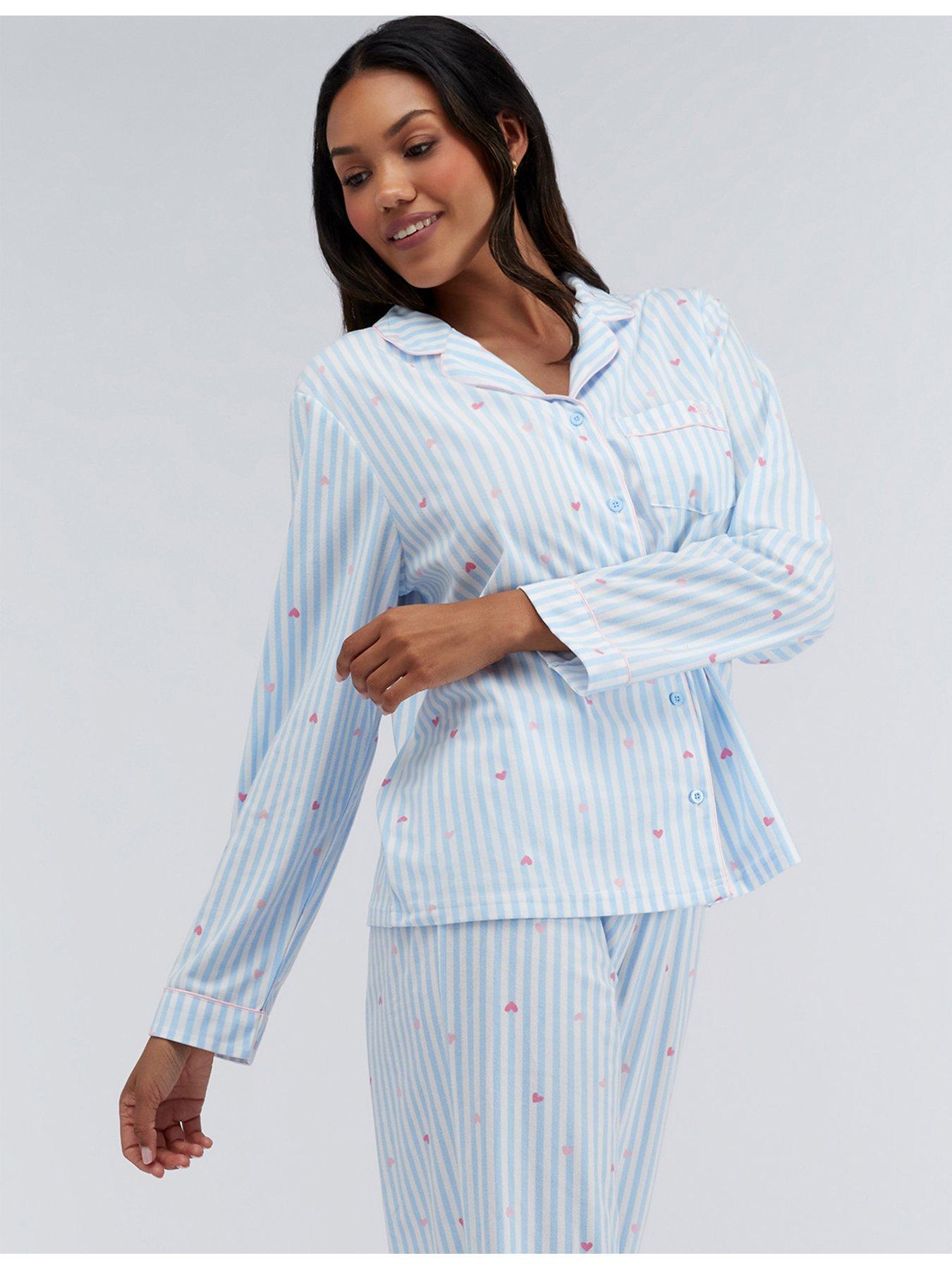 Image 3 of 6 of Boux Avenue Stripe Heart Pj In A Bag - Blue