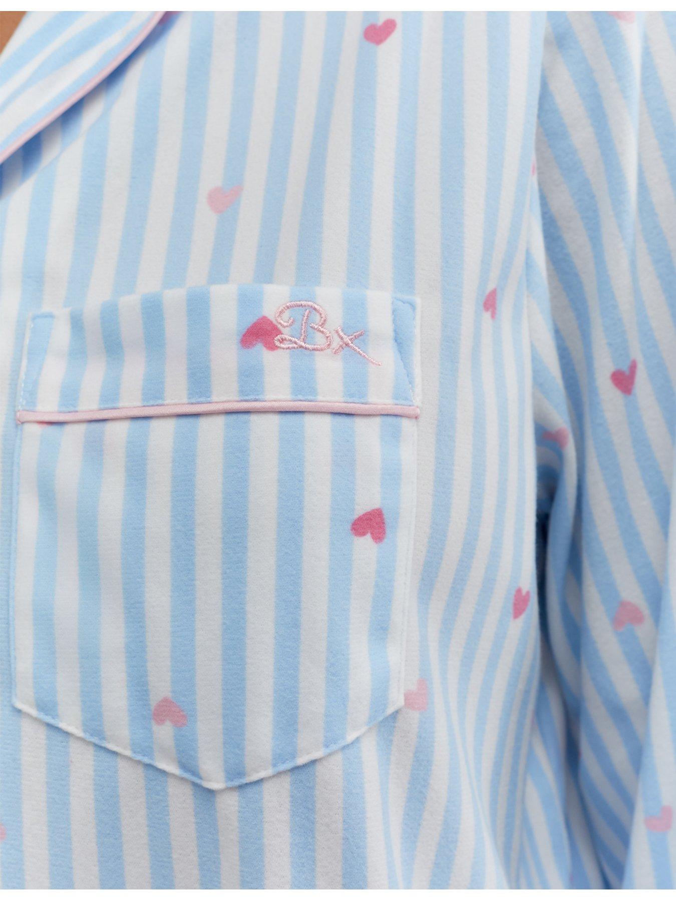 Image 4 of 6 of Boux Avenue Stripe Heart Pj In A Bag - Blue