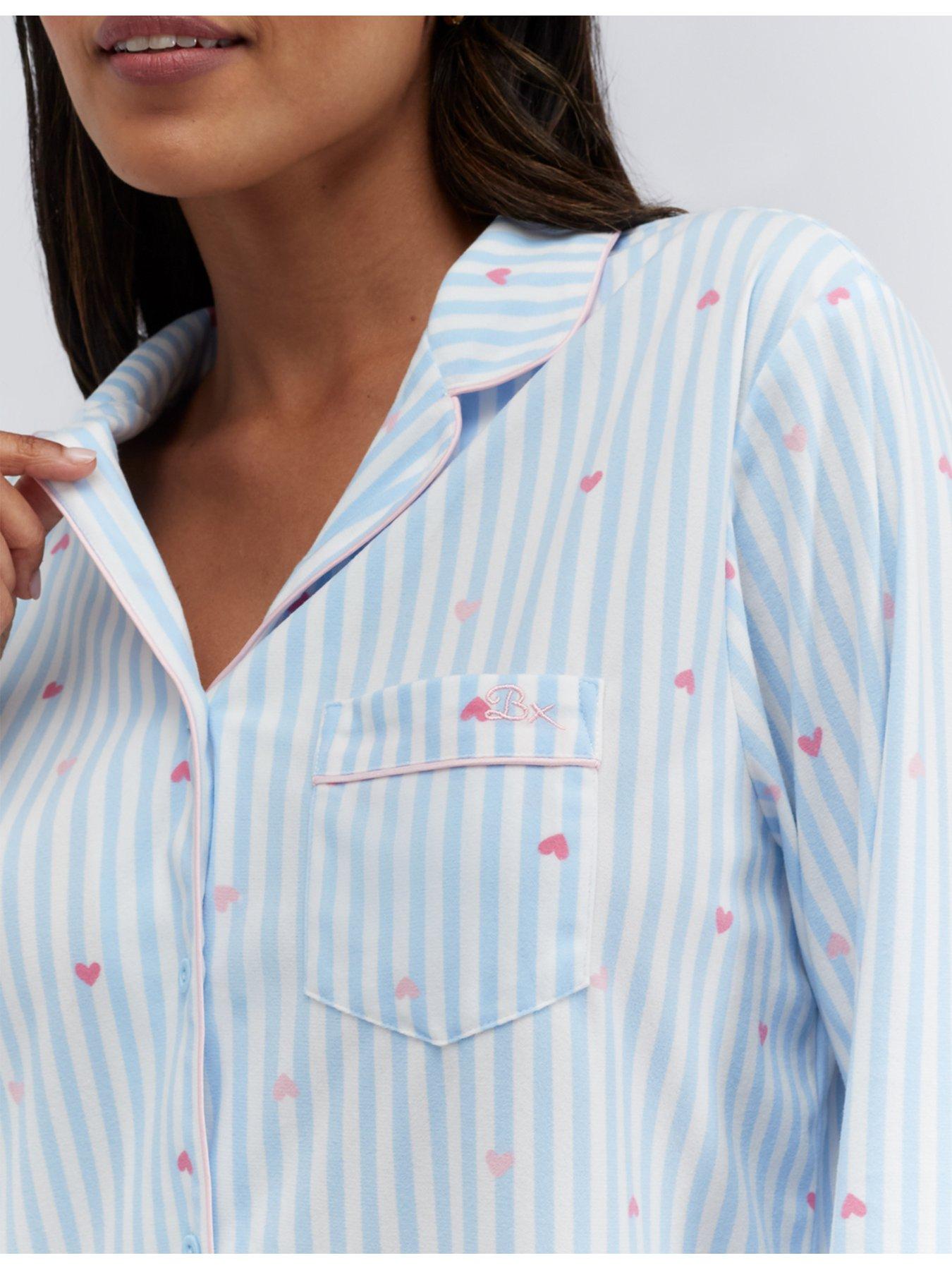 Image 5 of 6 of Boux Avenue Stripe Heart Pj In A Bag - Blue