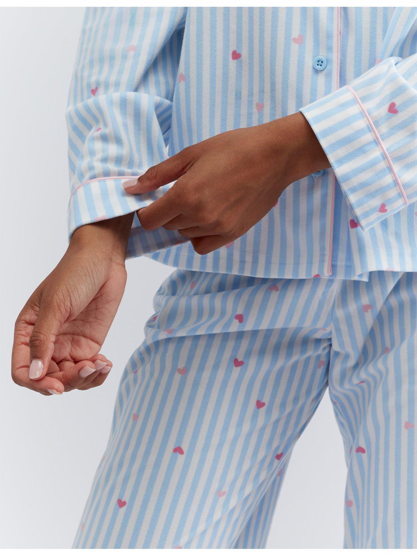 Image 6 of 6 of Boux Avenue Stripe Heart Pj In A Bag - Blue