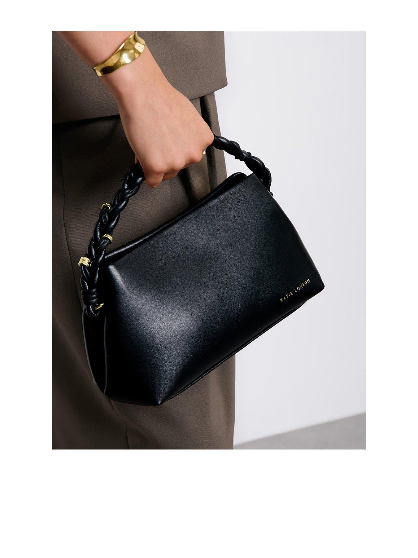 undefined Arden Braided Top Handle Bag  -  Black