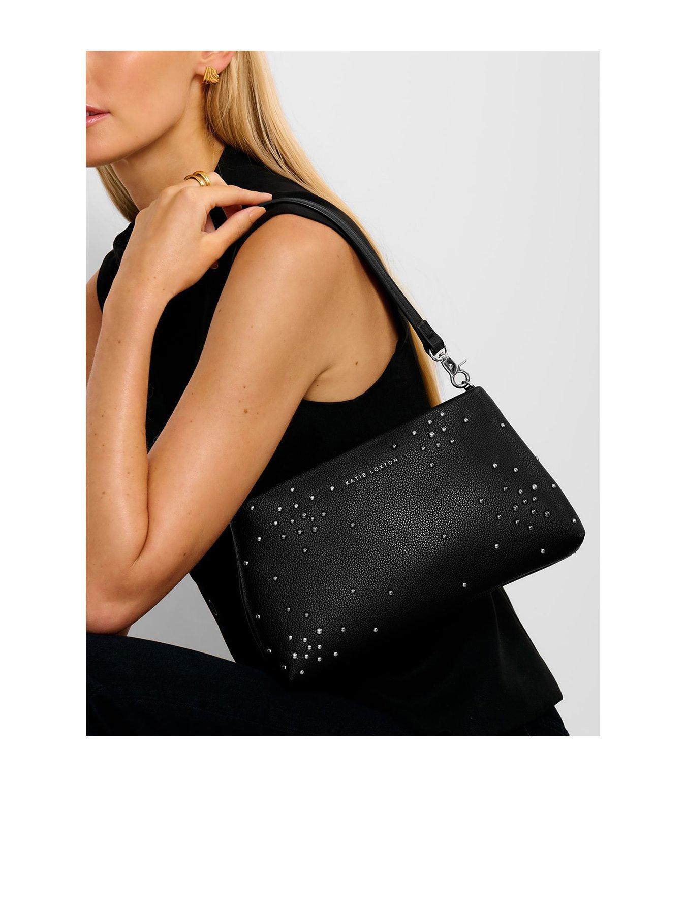 undefined Astra Studded Wristlet Clutch  -  Black