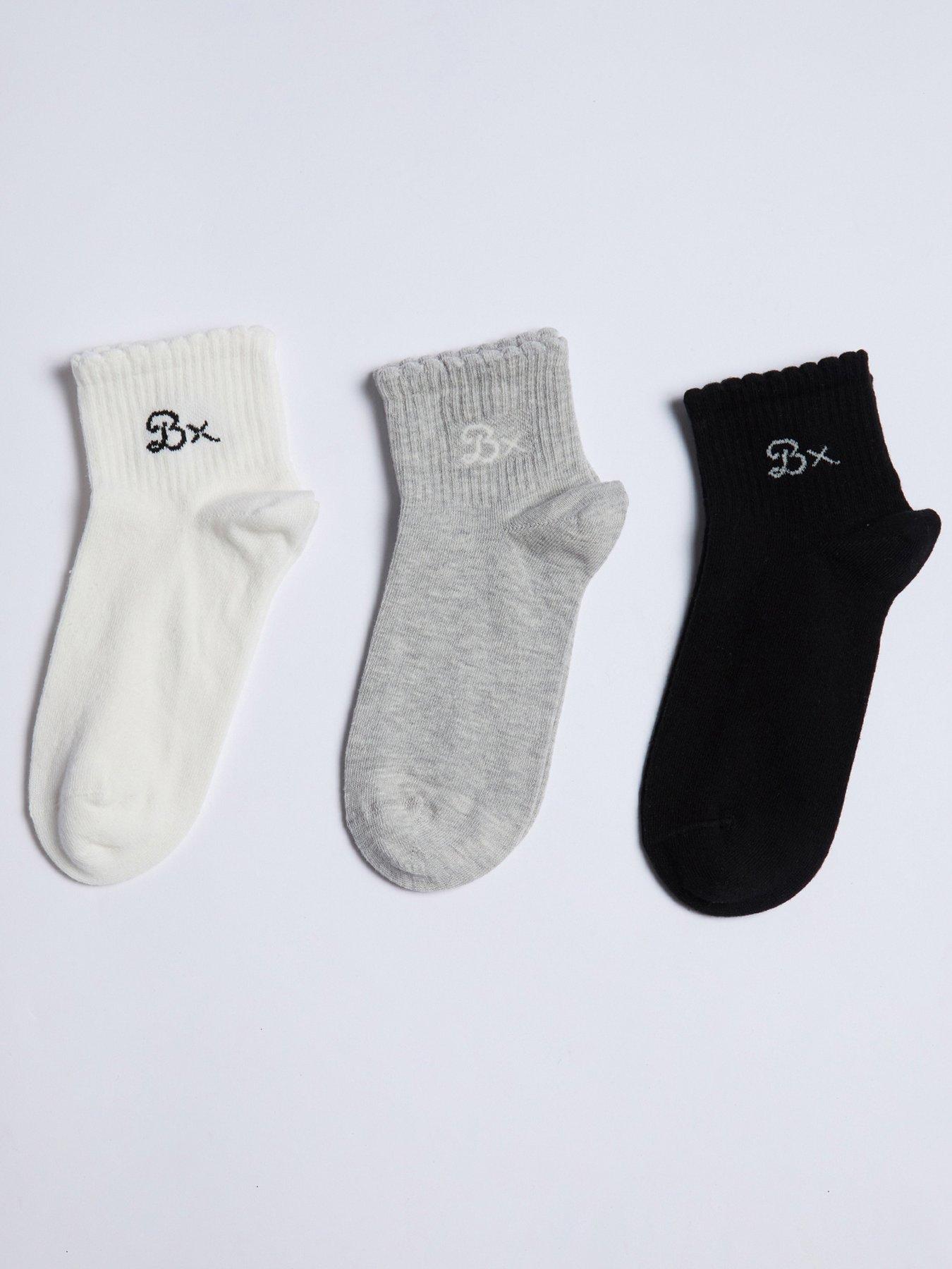 undefined Pack of 3 BX Mid Ankle Socks - Pink Mix