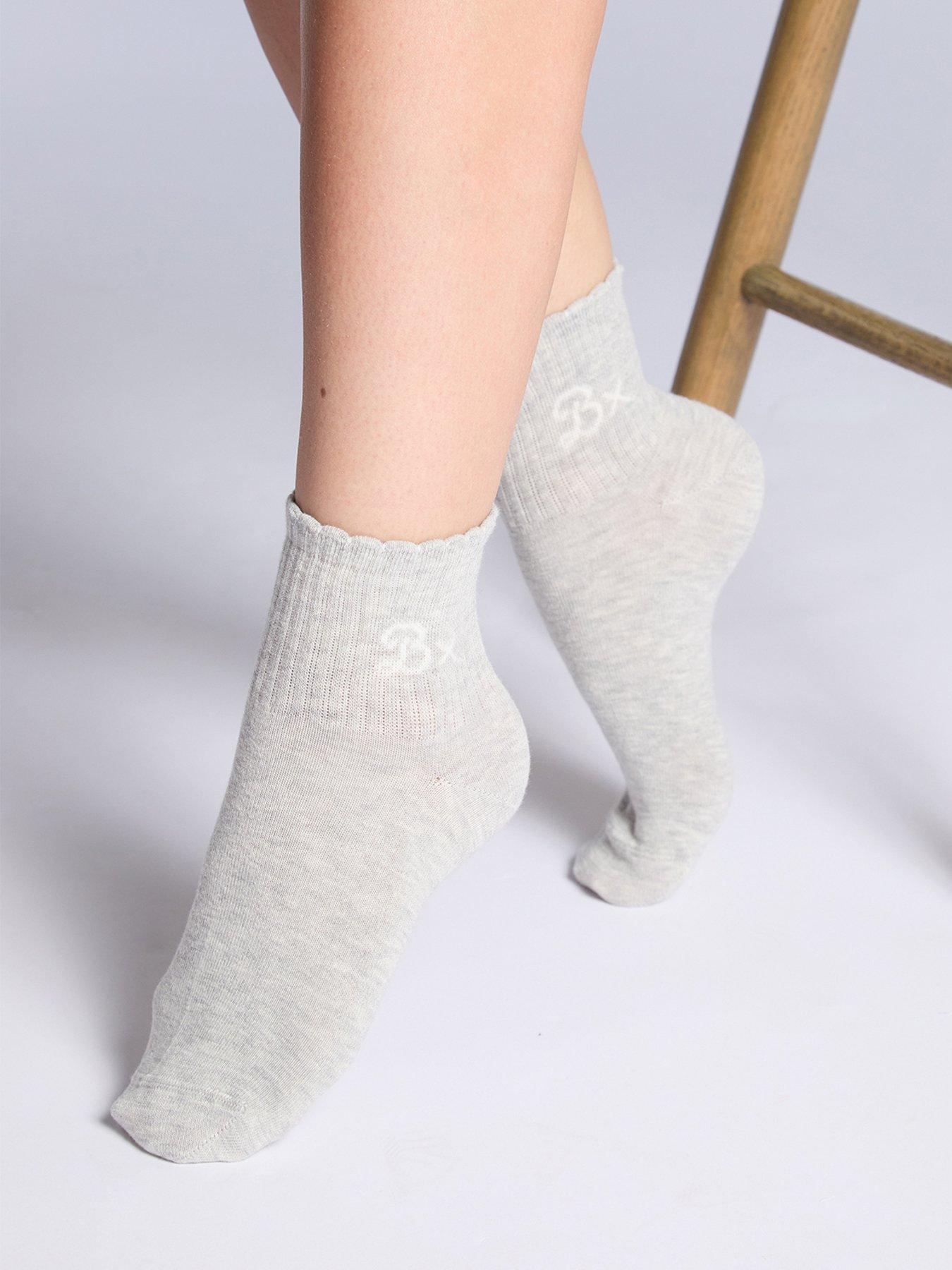 Image 4 of 5 of Boux Avenue Pack of 3 BX Mid Ankle Socks - Pink Mix