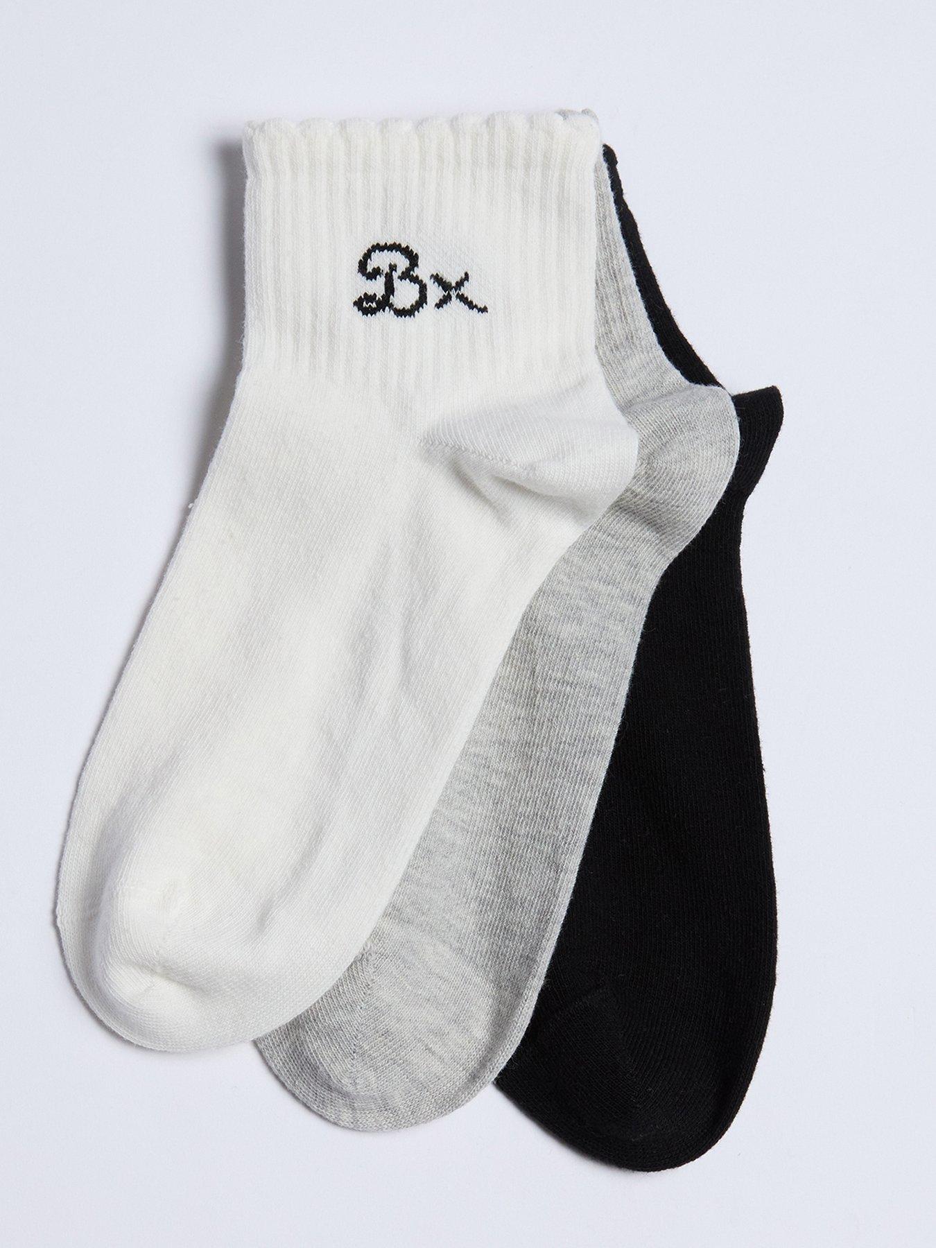 Image 5 of 5 of Boux Avenue Pack of 3 BX Mid Ankle Socks - Pink Mix