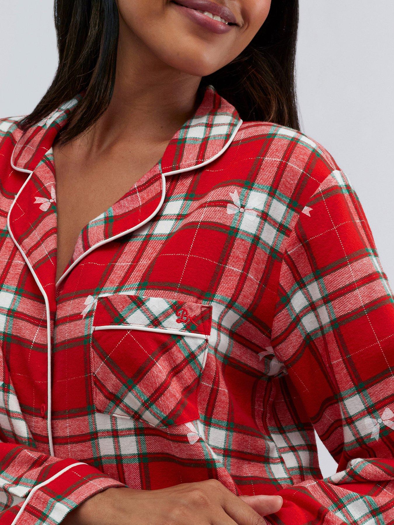 Boux Avenue Bow Check Cotton Pj In A Bag - Red | Very