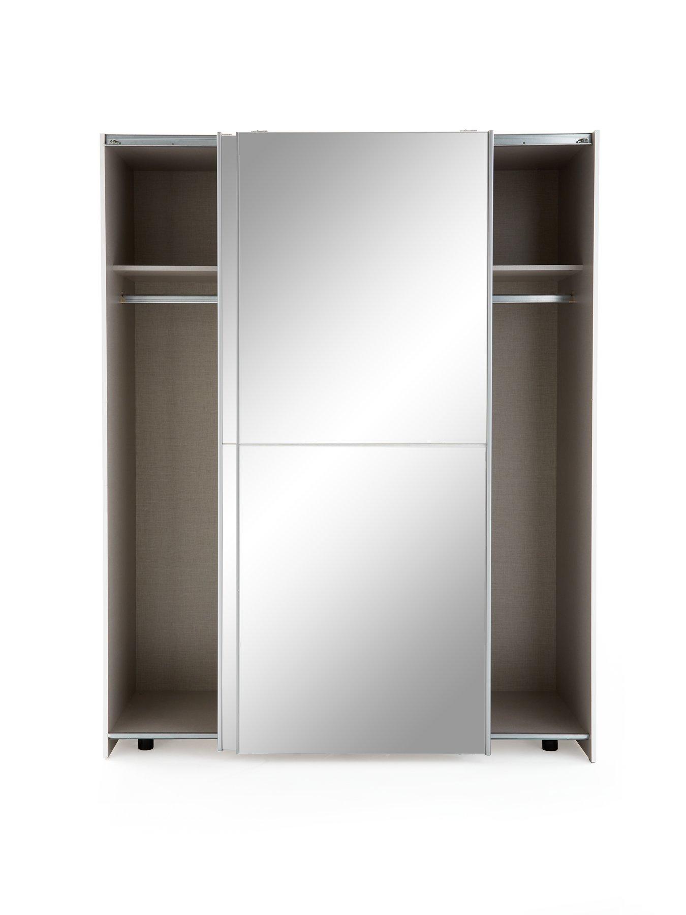 Image 4 of 6 of The Very Collection Houston&nbsp;150 cm Sliding 2 Door Mirrored Wardrobe - White