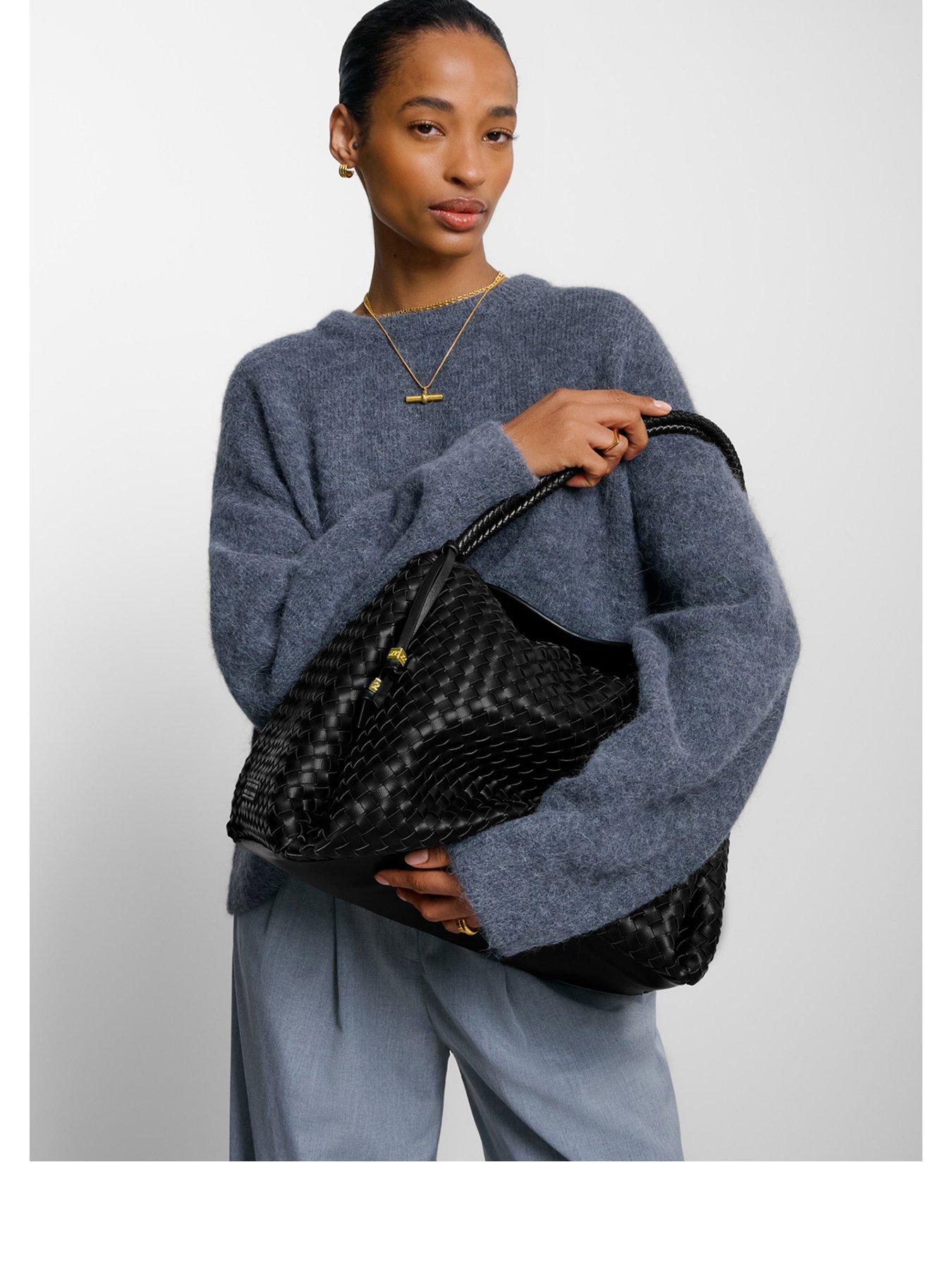 undefined Nova Hand Woven Large Shoulder Bag  -  Black
