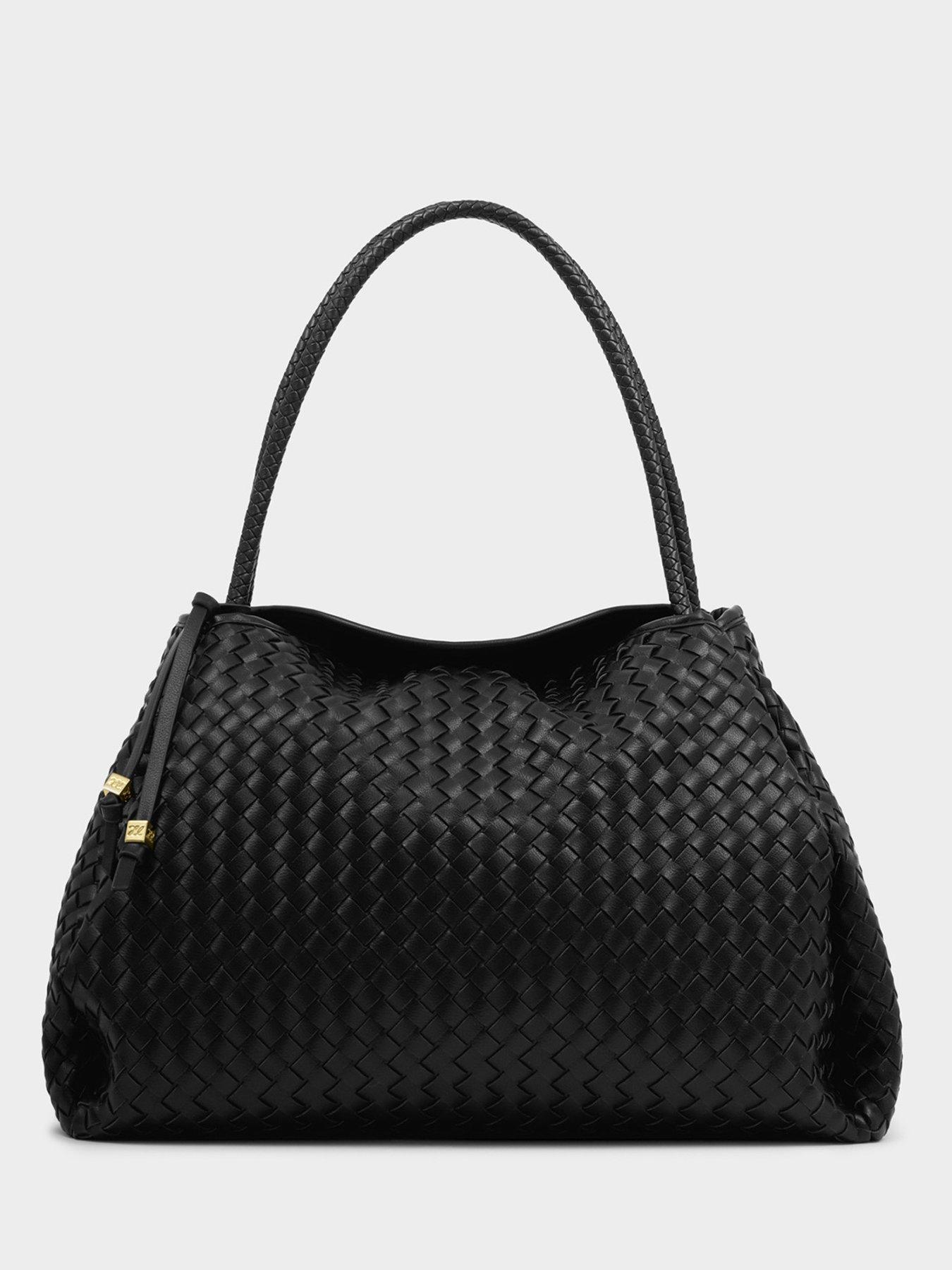 Image 2 of 6 of Katie Loxton Nova Hand Woven Large Shoulder Bag - Black