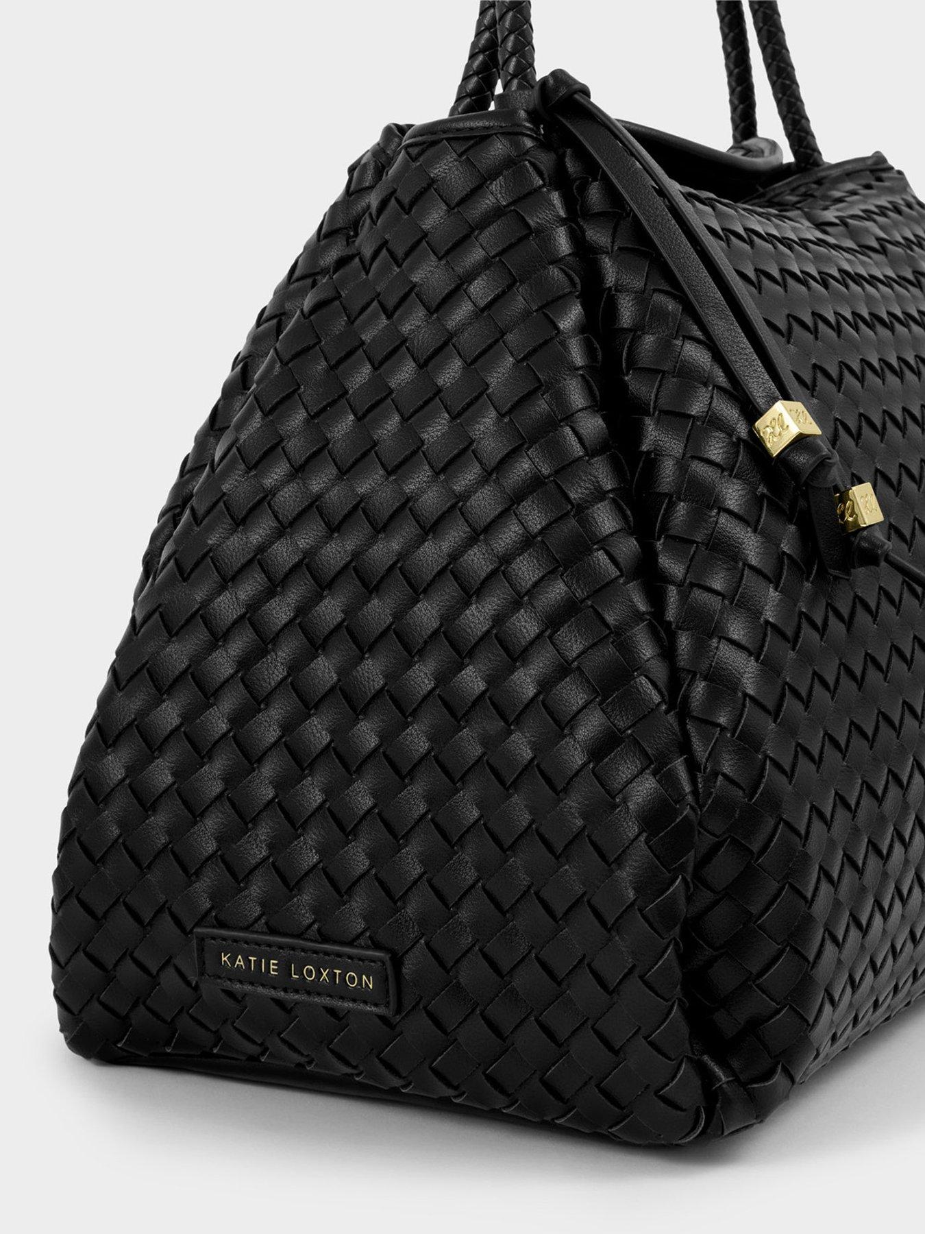 Image 3 of 6 of Katie Loxton Nova Hand Woven Large Shoulder Bag - Black