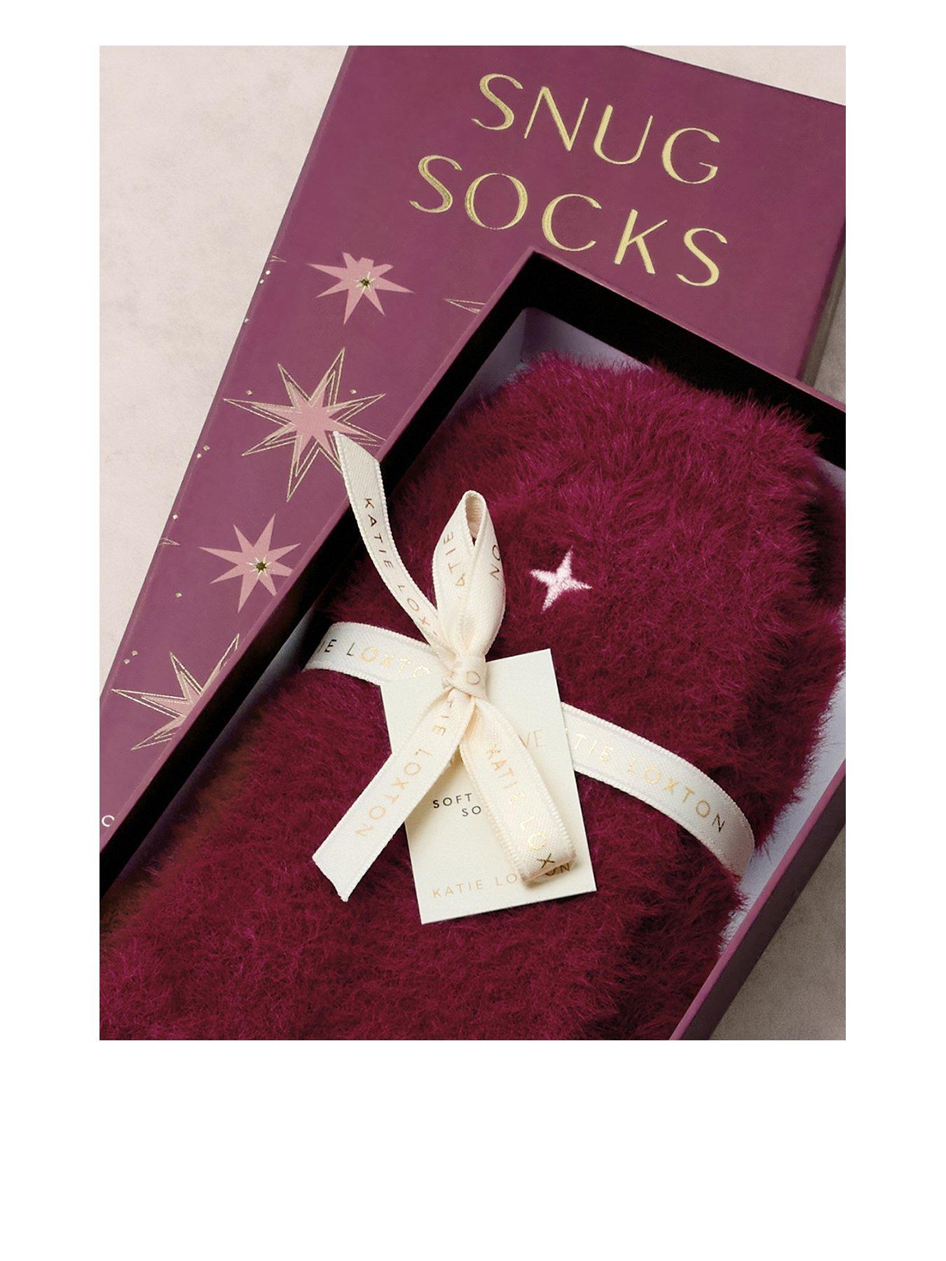 Katie Loxton Gift Boxed Fluffy Socks - Star - Red