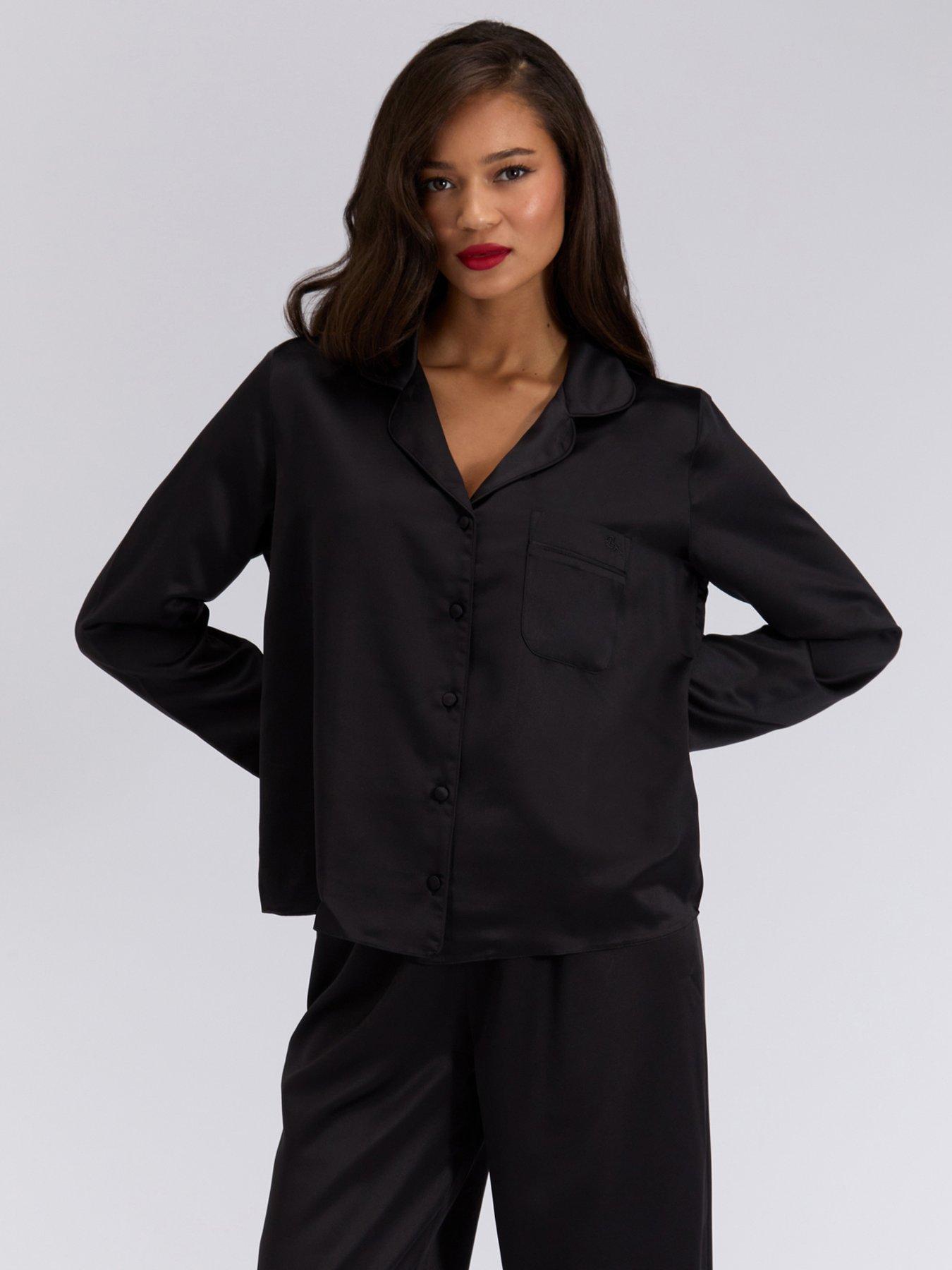 Boux Avenue Amelia Satin Pyjama Set - Black