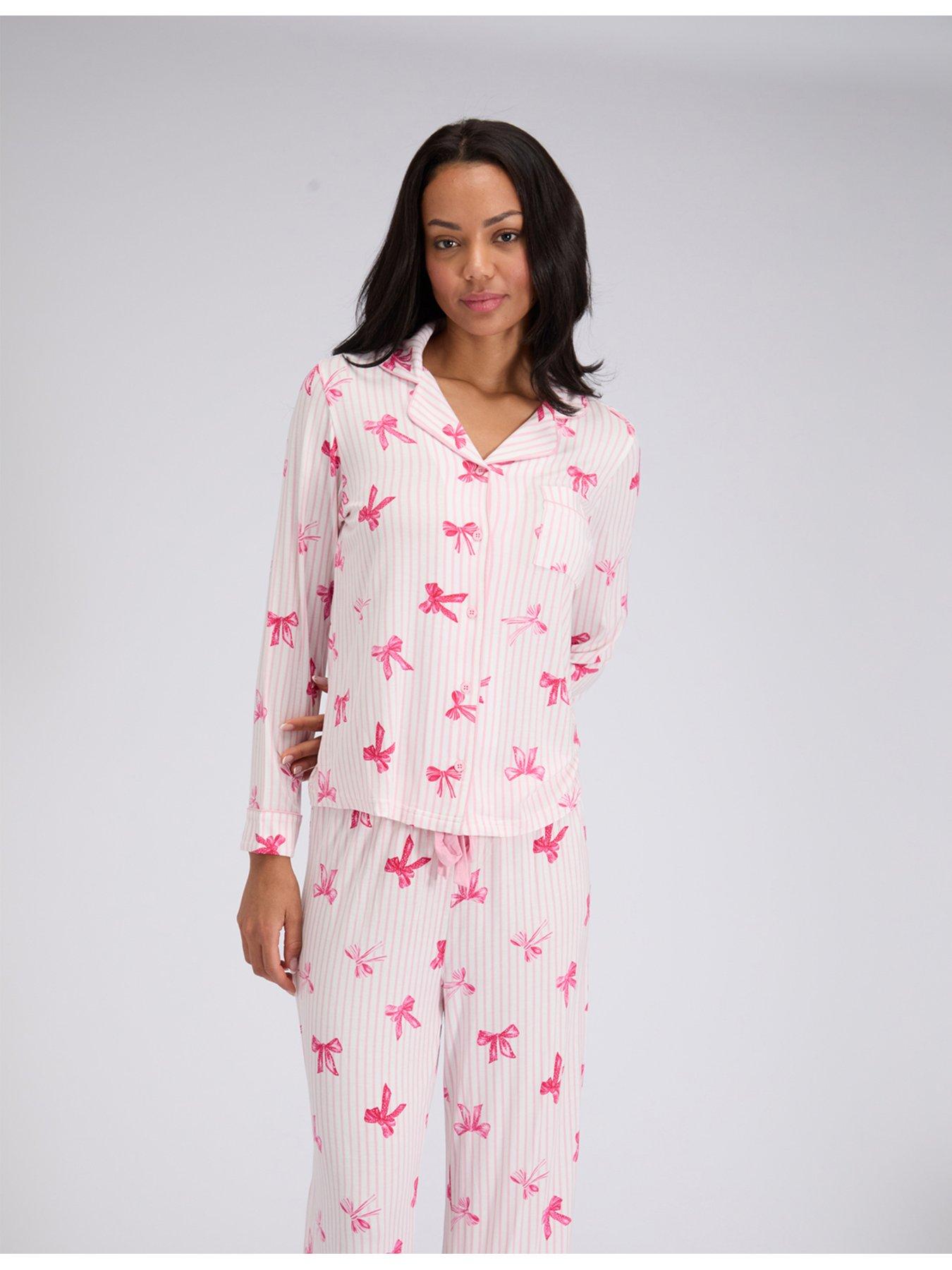 Boux Avenue Bow Modal Pj Set - Mix - Red