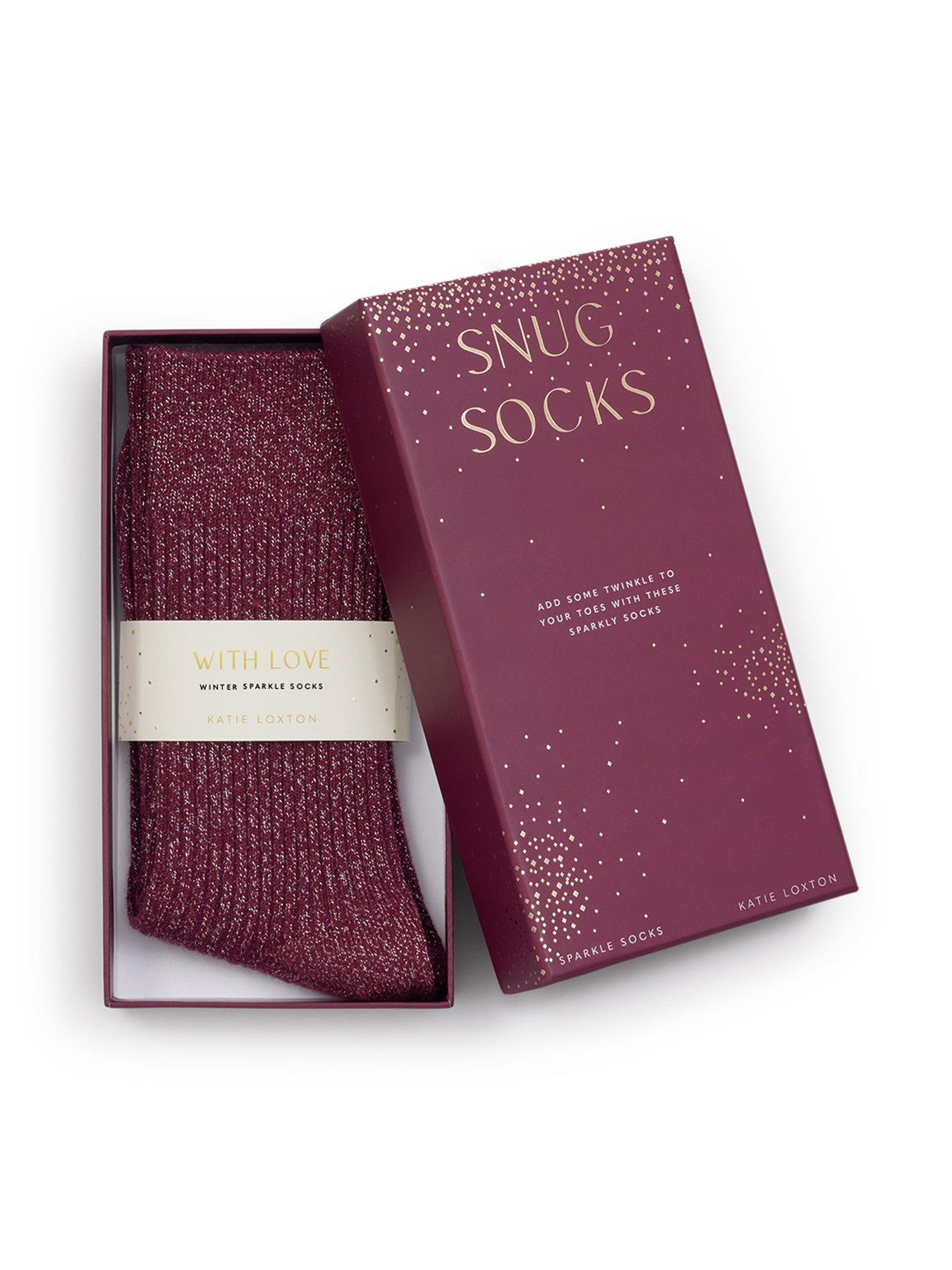 Katie Loxton Gift Boxed Sparkle Socks - Cherry Red