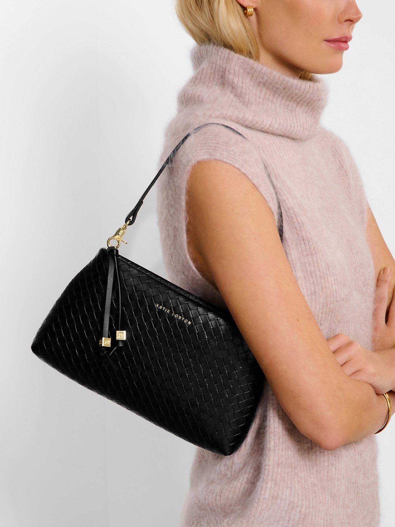 undefined Nova Woven Texture Clutch  -  Black