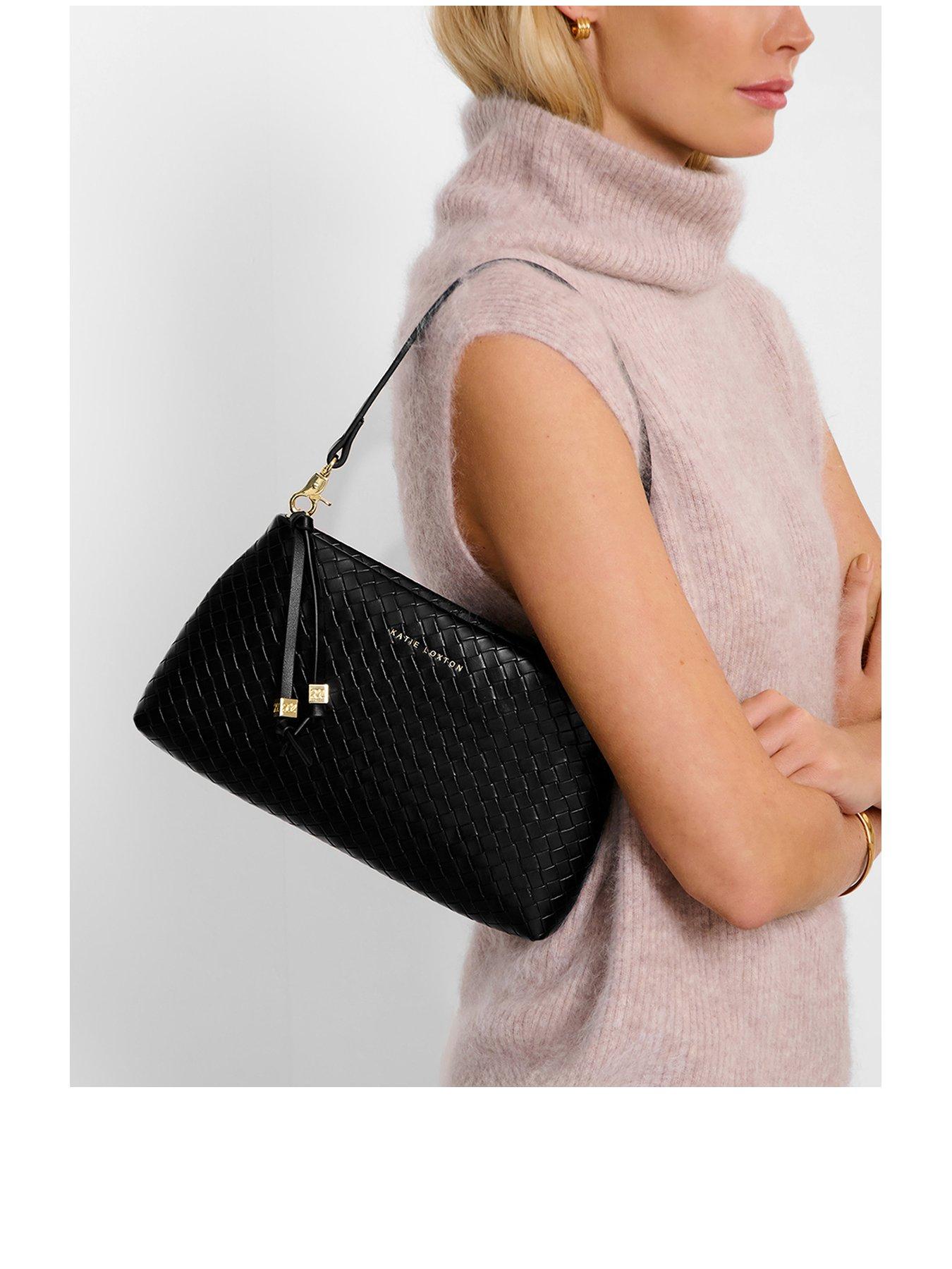 undefined Nova Woven Texture Clutch  -  Black