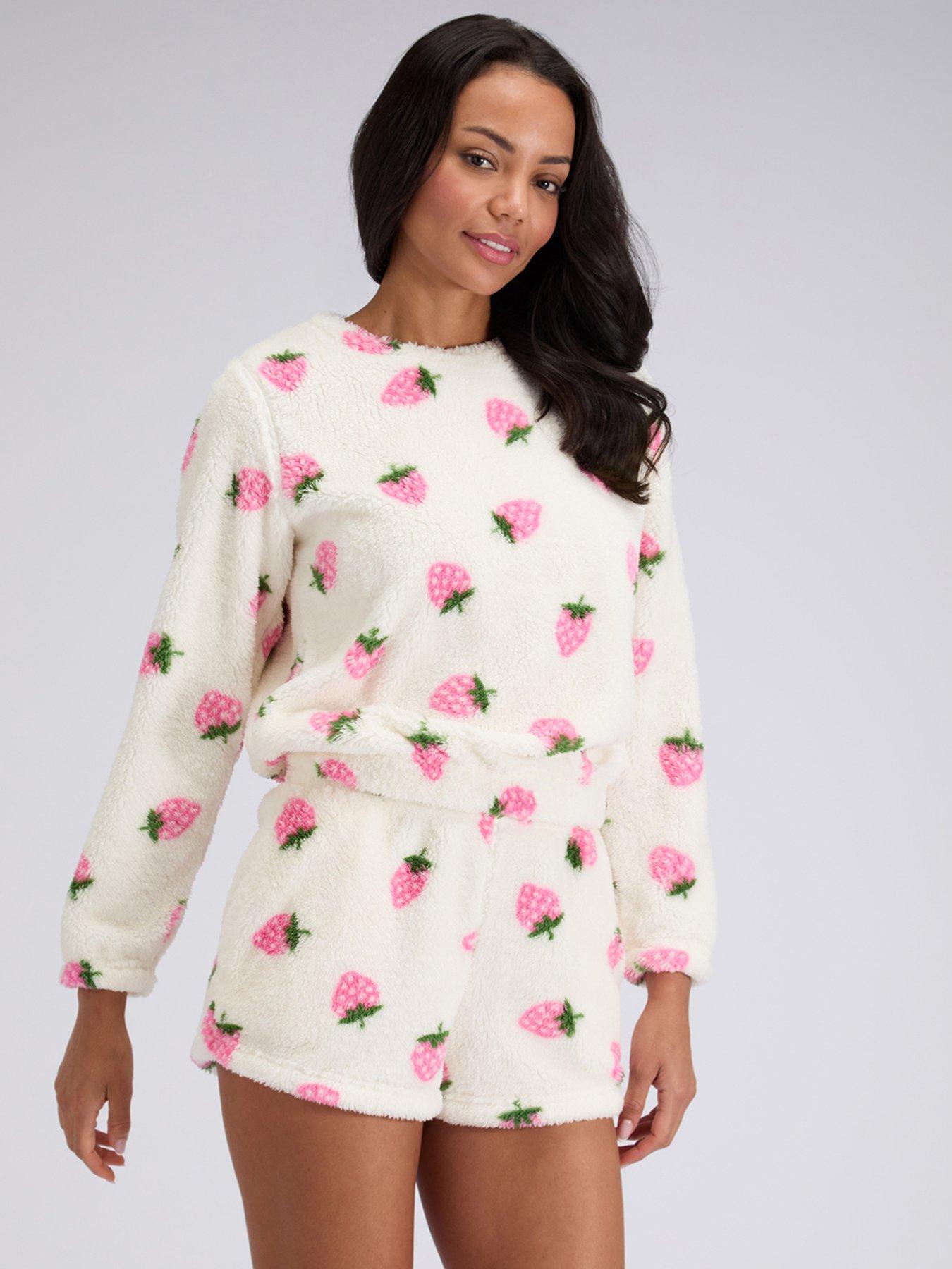 Boux Avenue Strawberry Borg Lounge Set - White