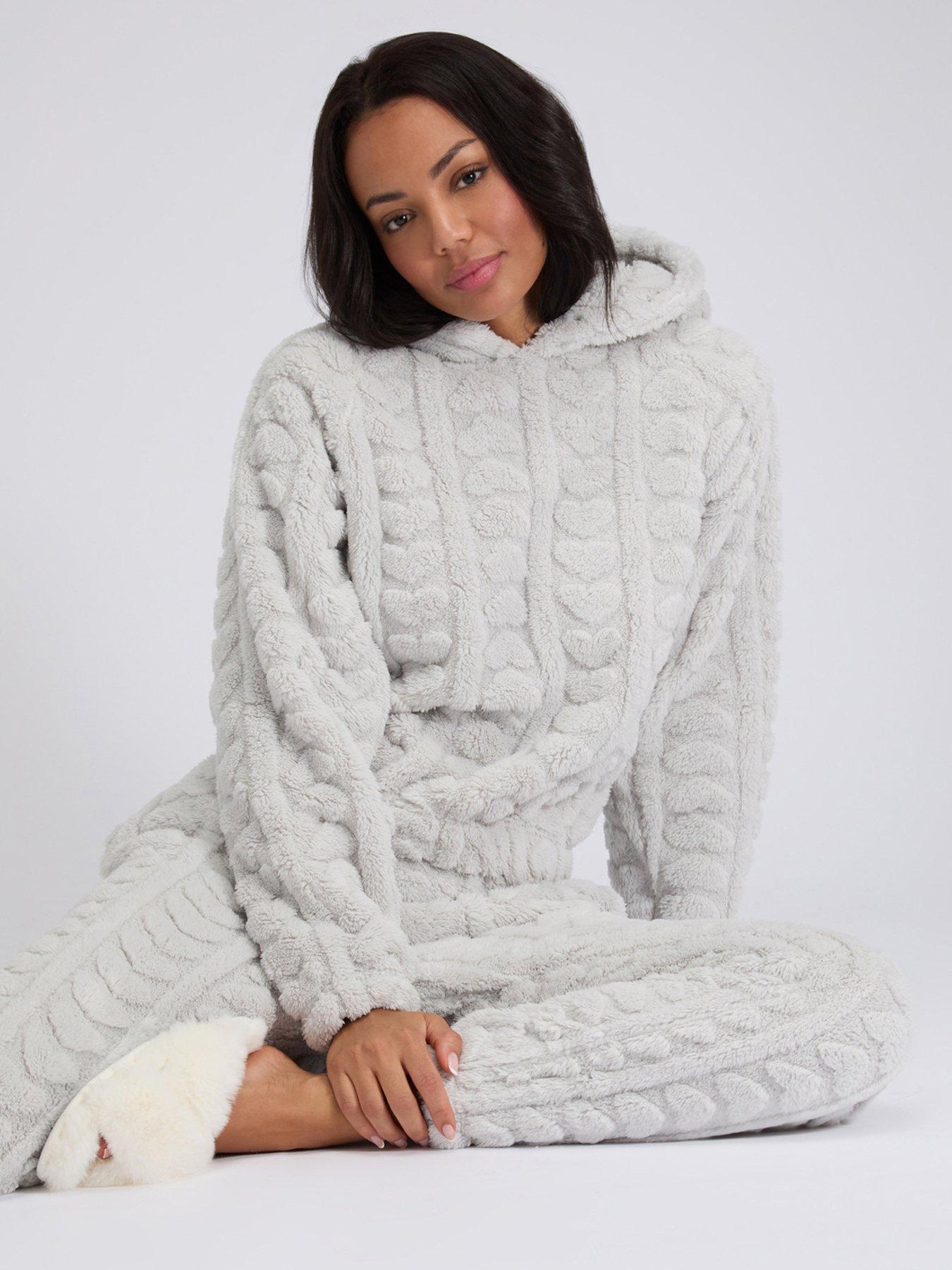 Boux Avenue Fluffy Heart Lounge Set - Grey