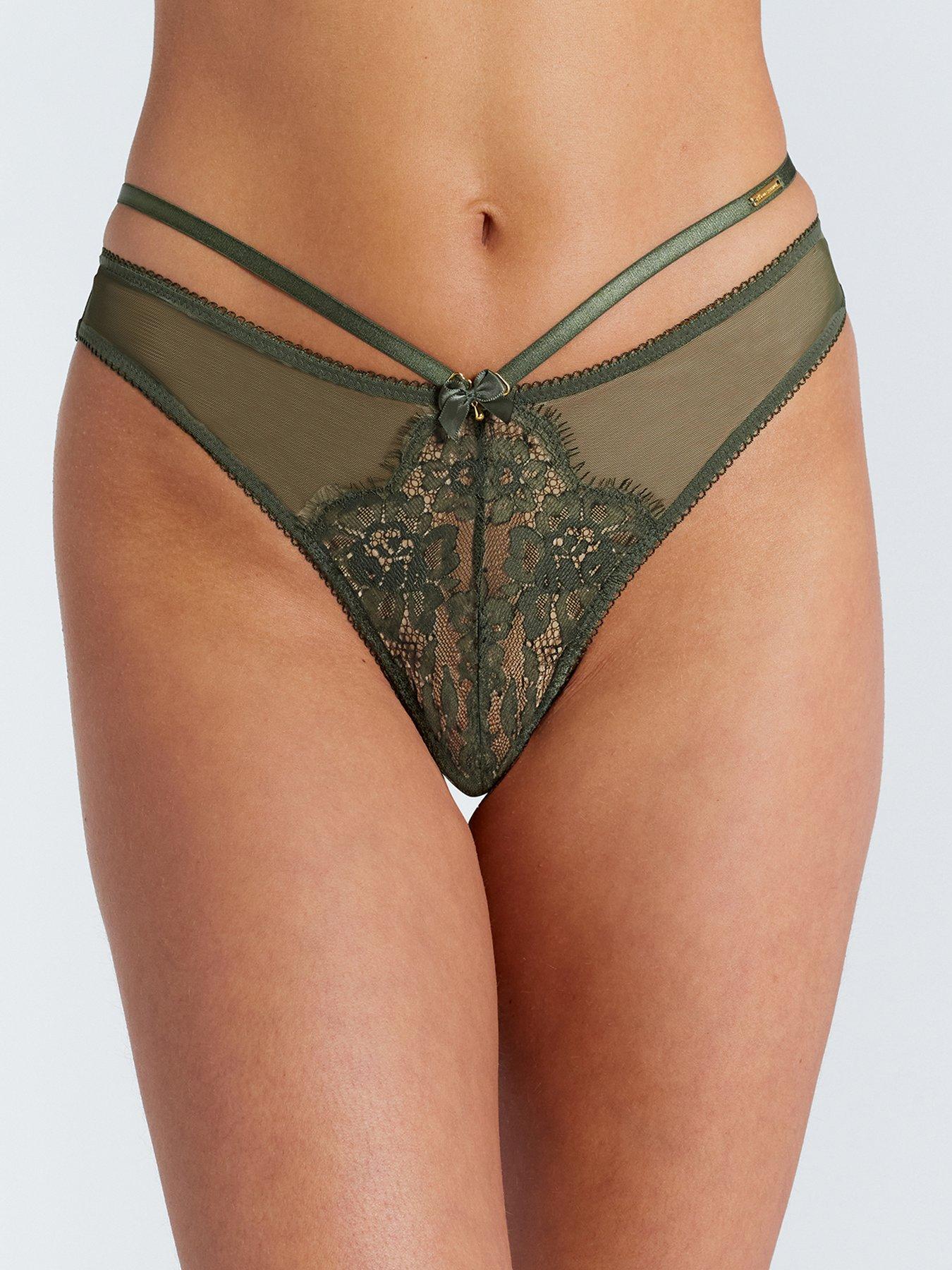 undefined Mila Lace Bumless Brief - Khaki