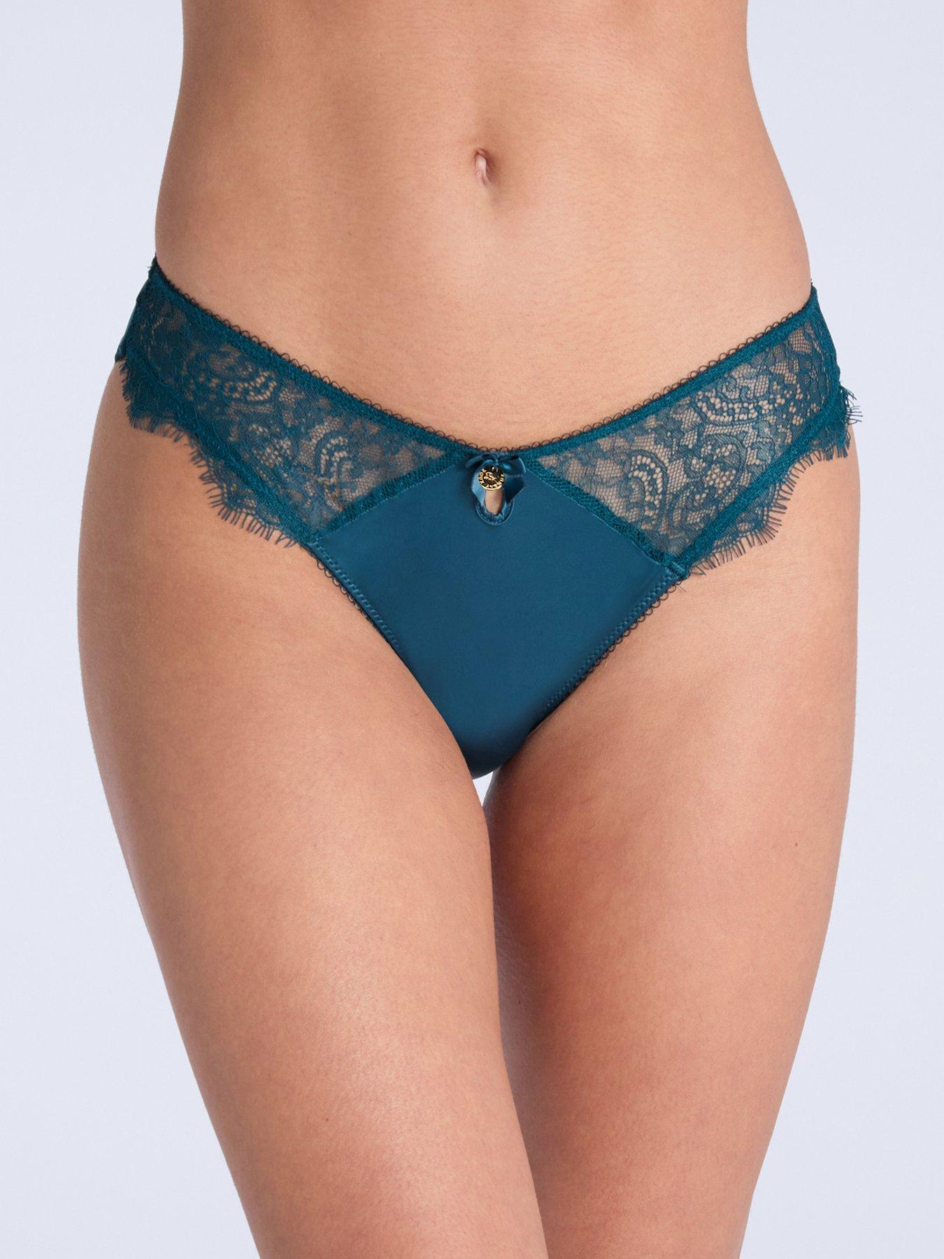 undefined Boux Avenue Rylee Satin & Lace Brief - Teal