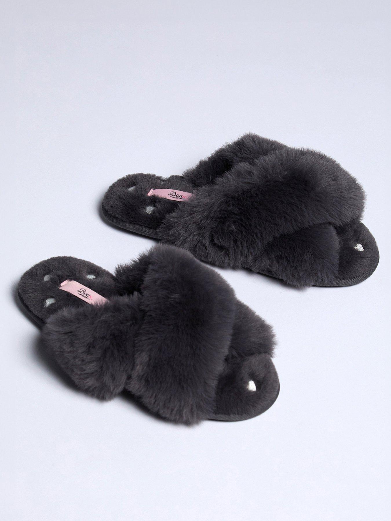 boux-avenue-heart-embroidered-crossband-slipper-charcoal